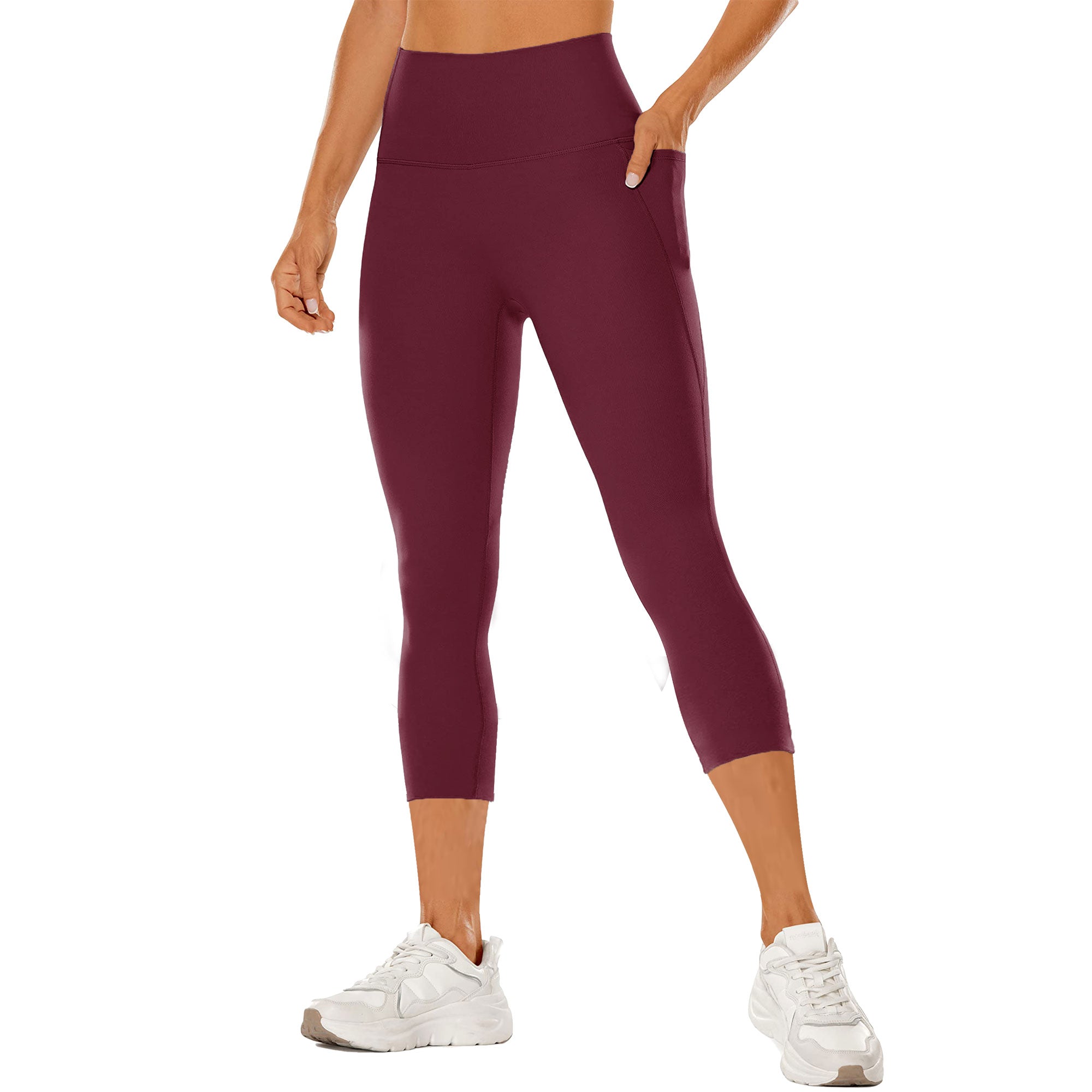 VICONOW Women's High Waist Capri Leggings - Sculpting Fit, Tummy Control & Pockets for Active & Casual Wear