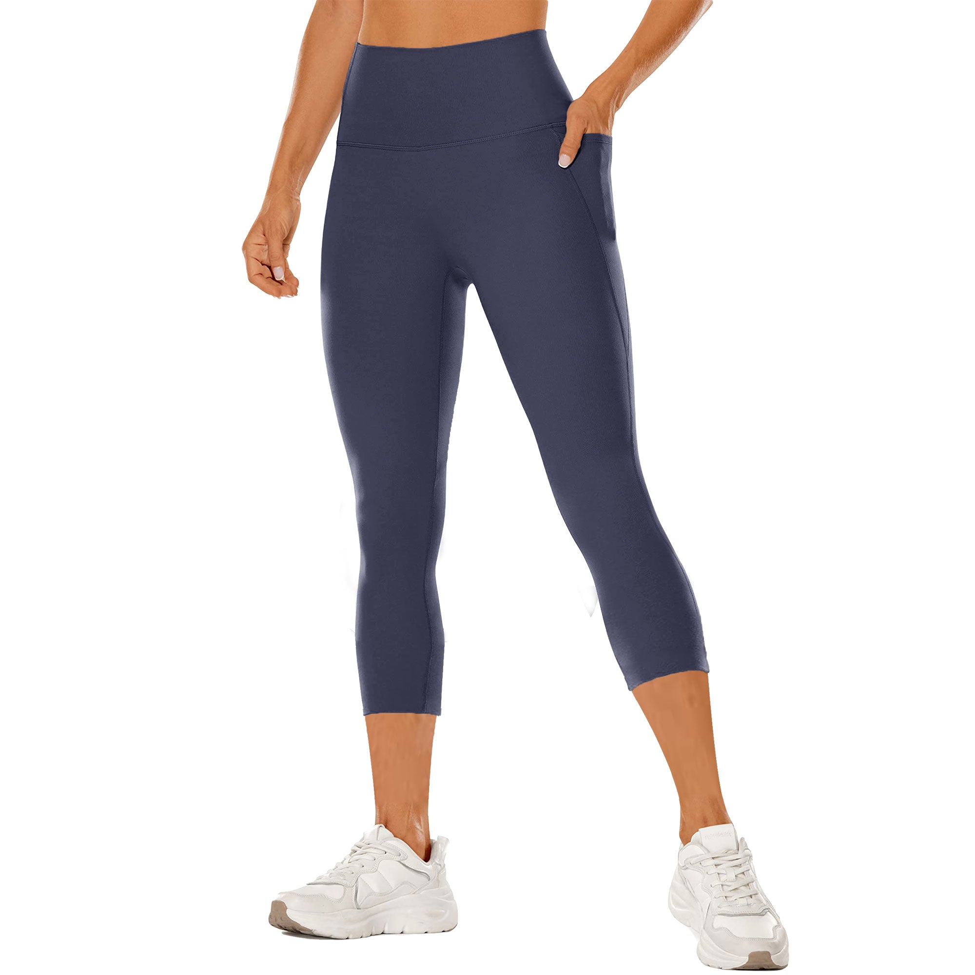 VICONOW Women's High Waist Capri Leggings - Sculpting Fit, Tummy Control & Pockets for Active & Casual Wear