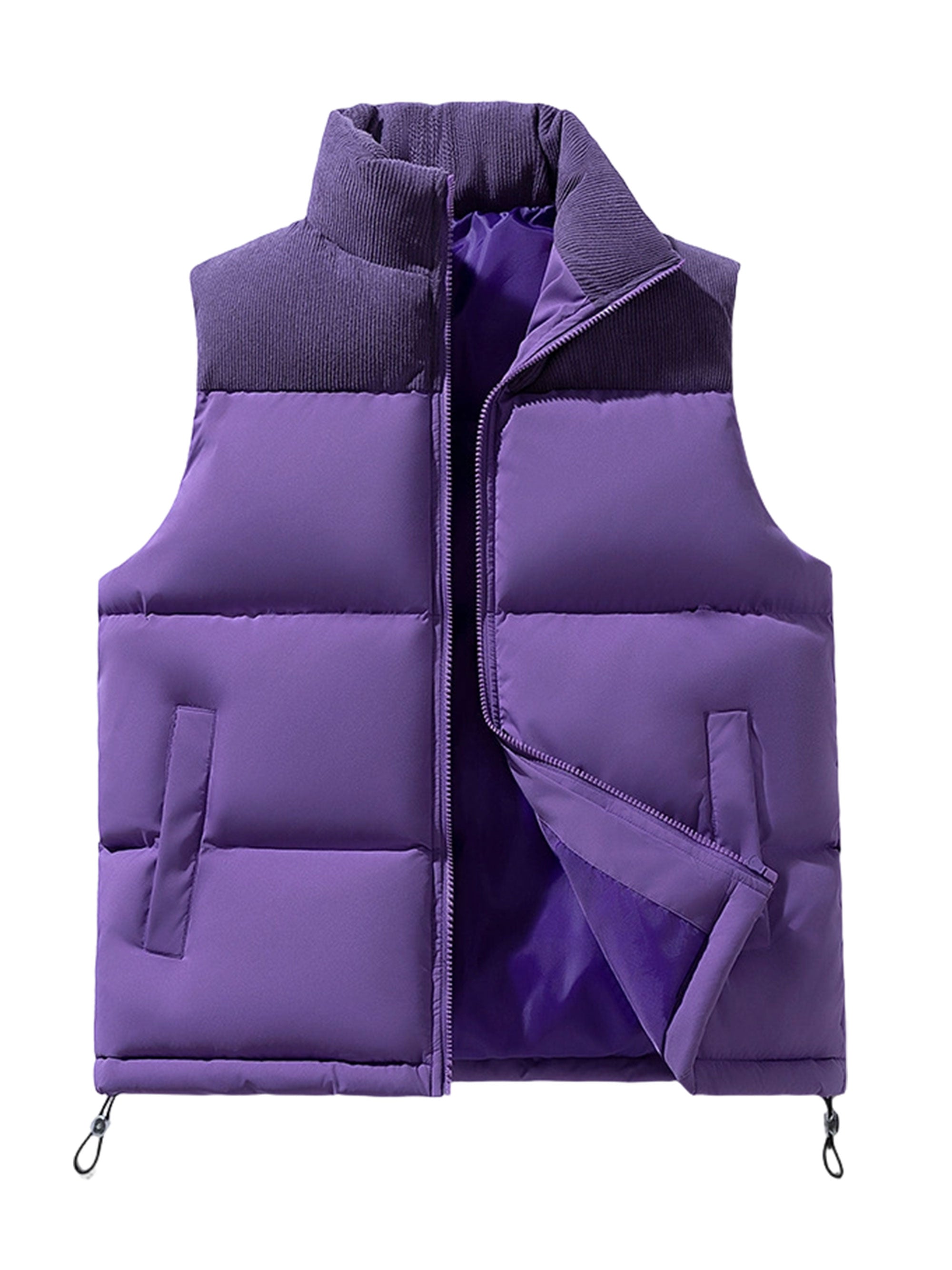 SHOWITTY Women’s Thickened Stand Collar Vest - C Warm Cotton-Padded Puffer Waistcoat for Fall & Winter, Windproof Casual Layering Outerwear