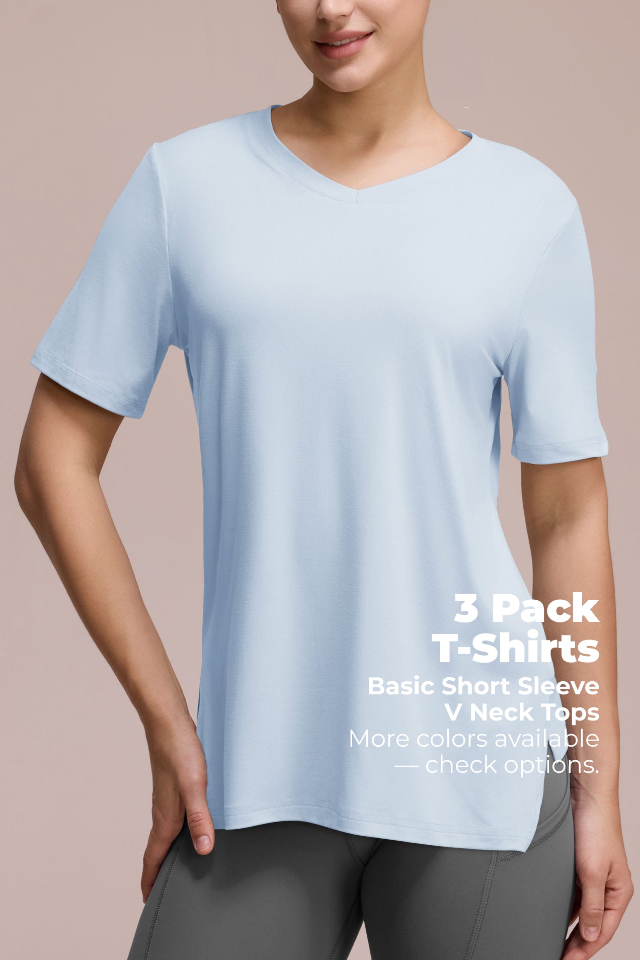 SHOWITTY 3-Pack Plus Size V-Neck T-Shirts for Women – Lightweight, Loose Fit Summer Essentials