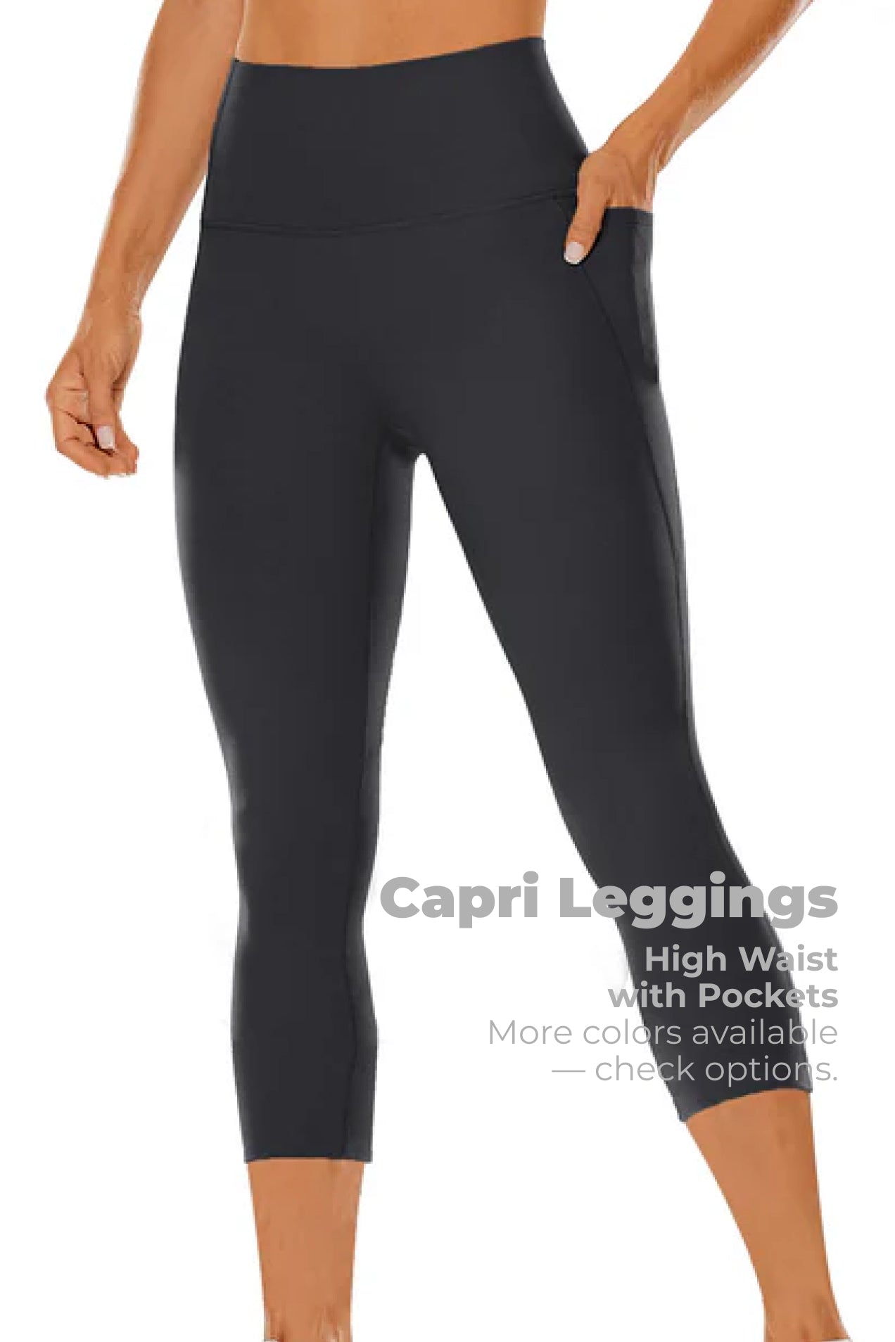 VICONOW Women's High Waist Capri Leggings - Sculpting Fit, Tummy Control & Pockets for Active & Casual Wear