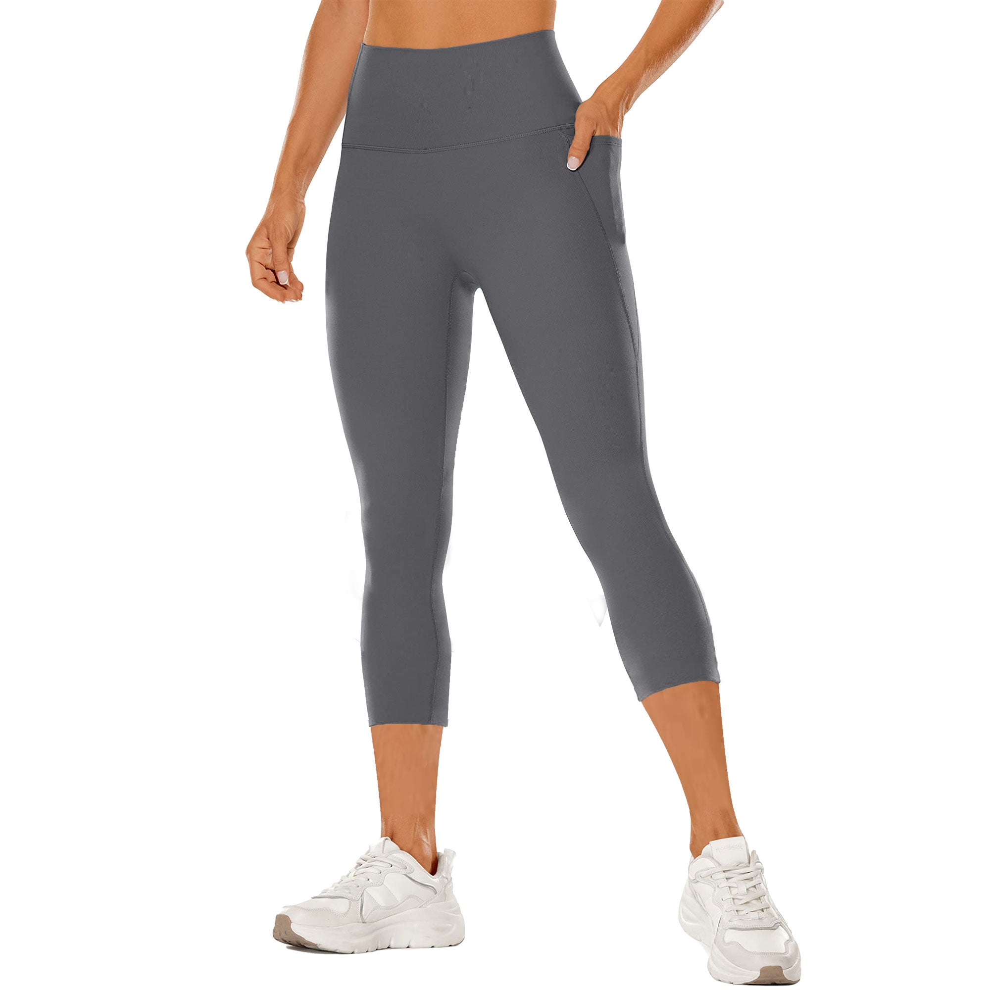 VICONOW Women's High Waist Capri Leggings - Sculpting Fit, Tummy Control & Pockets for Active & Casual Wear