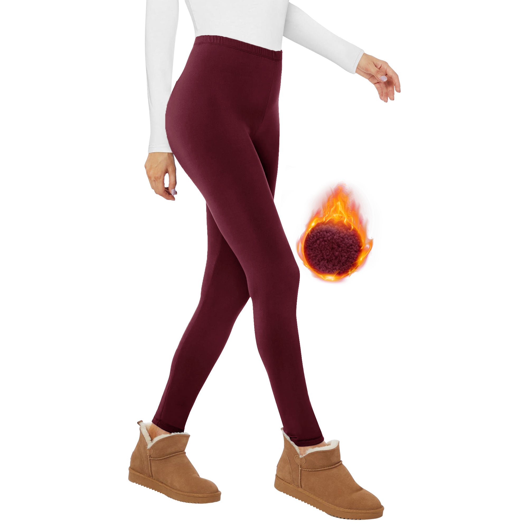 SHOWITTY Fleece Lined Leggings Women - Low Waisted Winter Yoga Pants Tummy Control Soft Thermal Warm for Hiking Workout