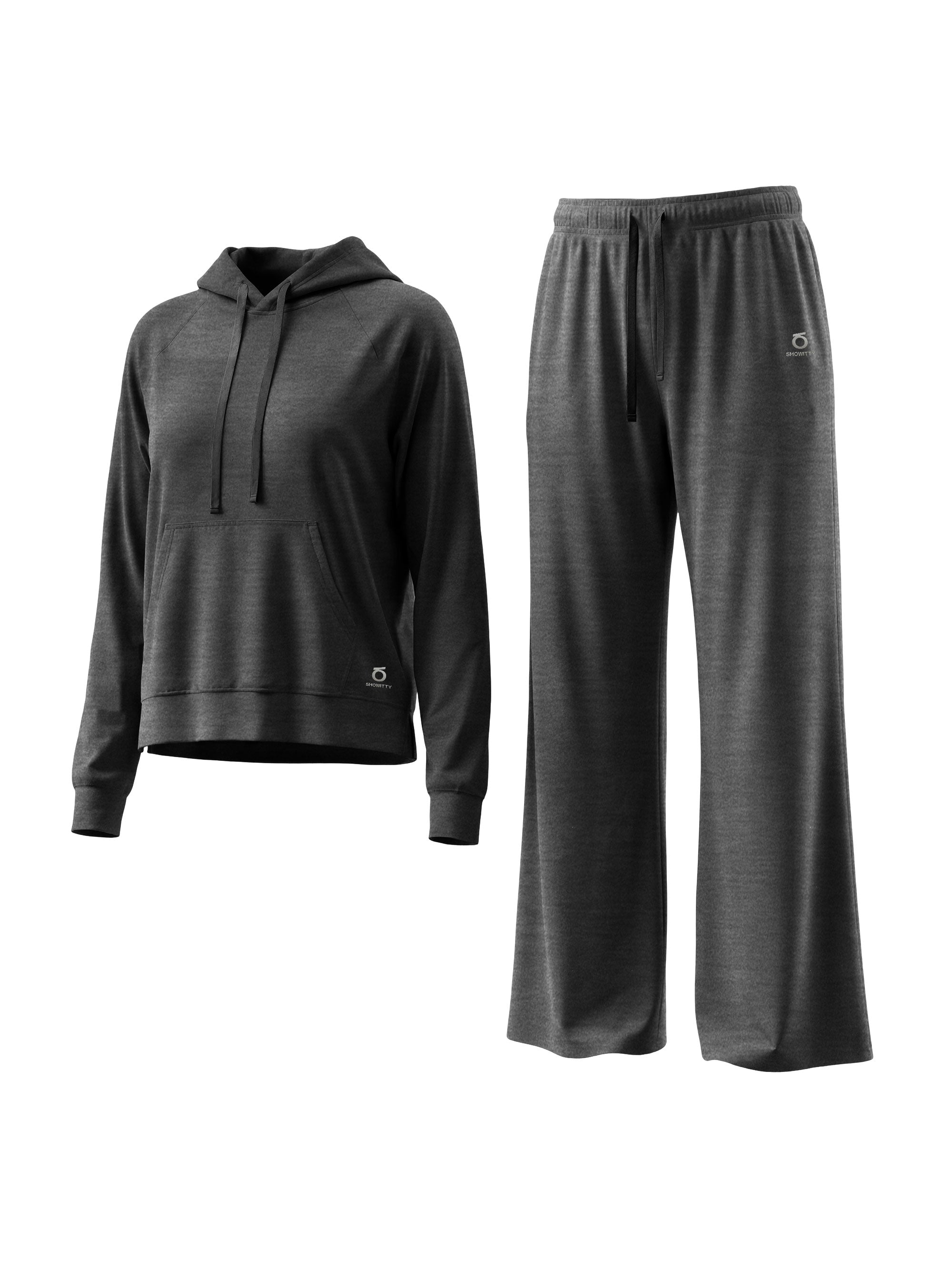 Showitty Lounge Sets for Women Sweatsuits 2 Piece Outfits Hoodies and Wide Leg Pants Matching Set Airport Travel Tracksuit