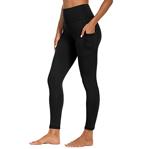 SHOWITTY Fleece Lined Leggings with Pockets for Women - High Waisted Yoga Pants Winter Warm Workout Leggings Reg & Plus Size