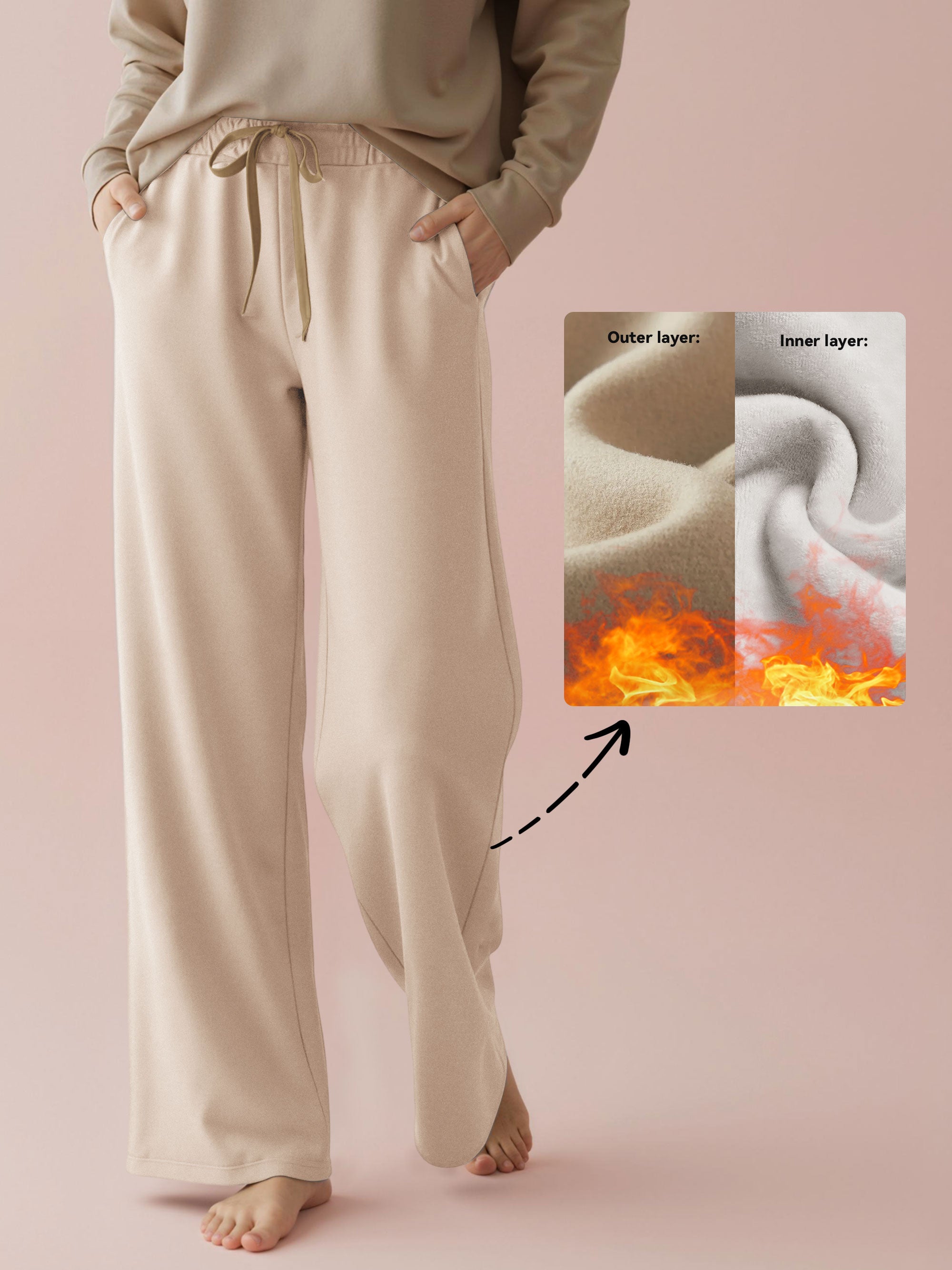Showitty Fleece-Lined Wide-Leg Sweatpants | Warm, Cozy & Effortlessly Chic