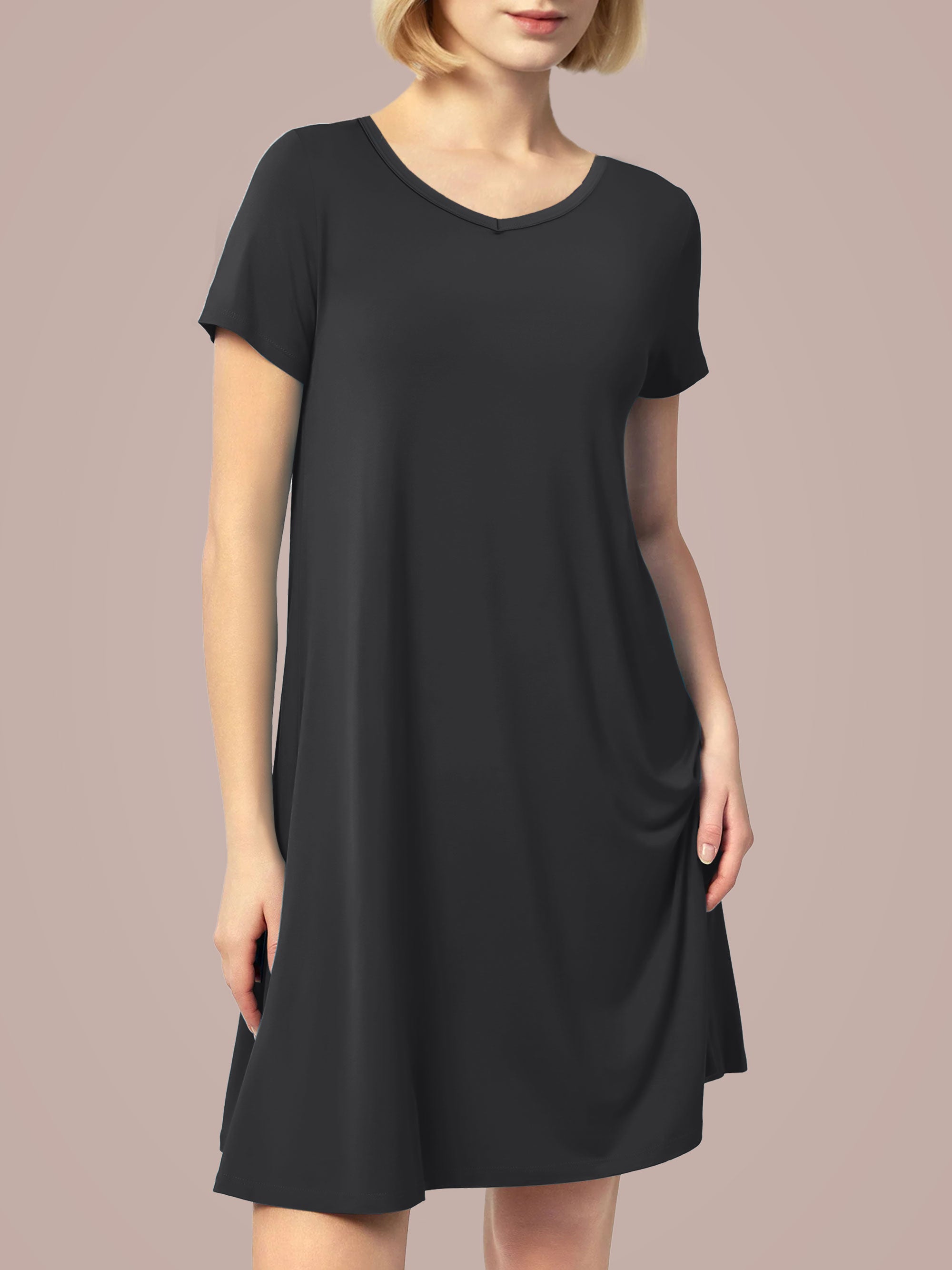 SHOWITTY 2-Pack Women’s Casual T-Shirt Dresses with Pockets – Relaxed Swing Fit, Short Sleeve, Lightweight Summer Essentials (S–3XL)