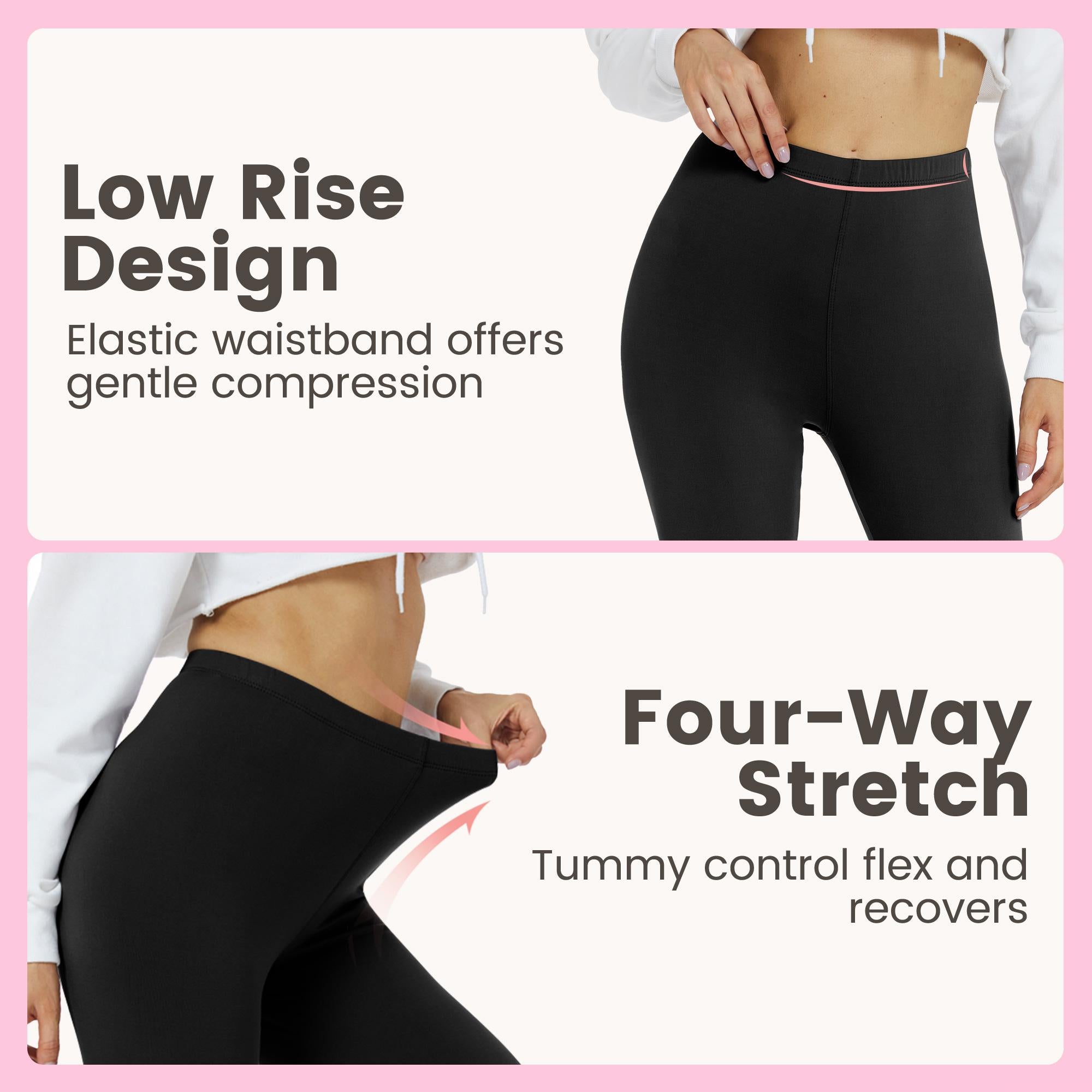 SHOWITTY Fleece Lined Leggings Women - Low Waisted Winter Yoga Pants Tummy Control Soft Thermal Warm for Hiking Workout