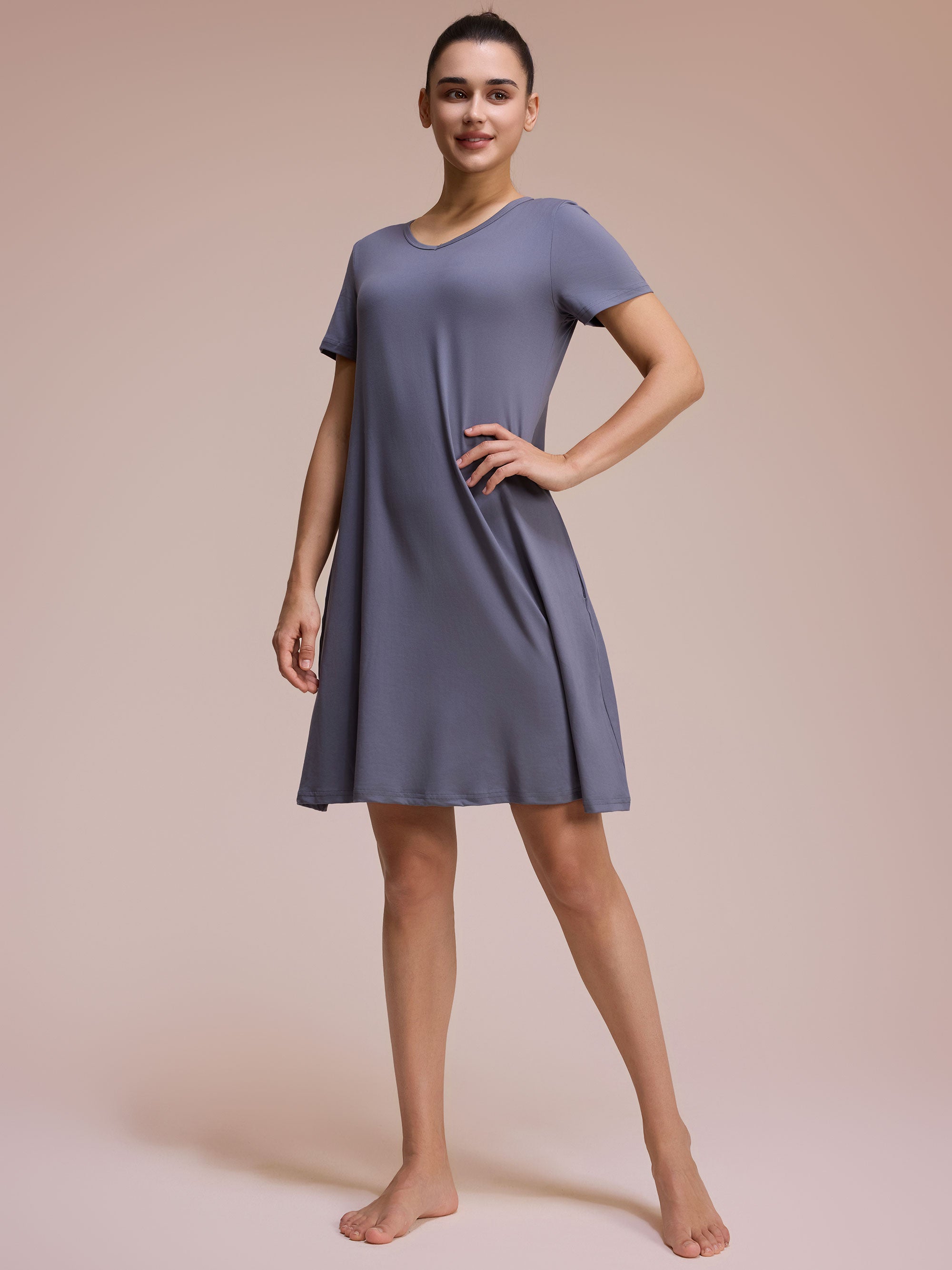SHOWITTY 2-Pack Women’s Casual T-Shirt Dresses with Pockets – Relaxed Swing Fit, Short Sleeve, Lightweight Summer Essentials (S–3XL)
