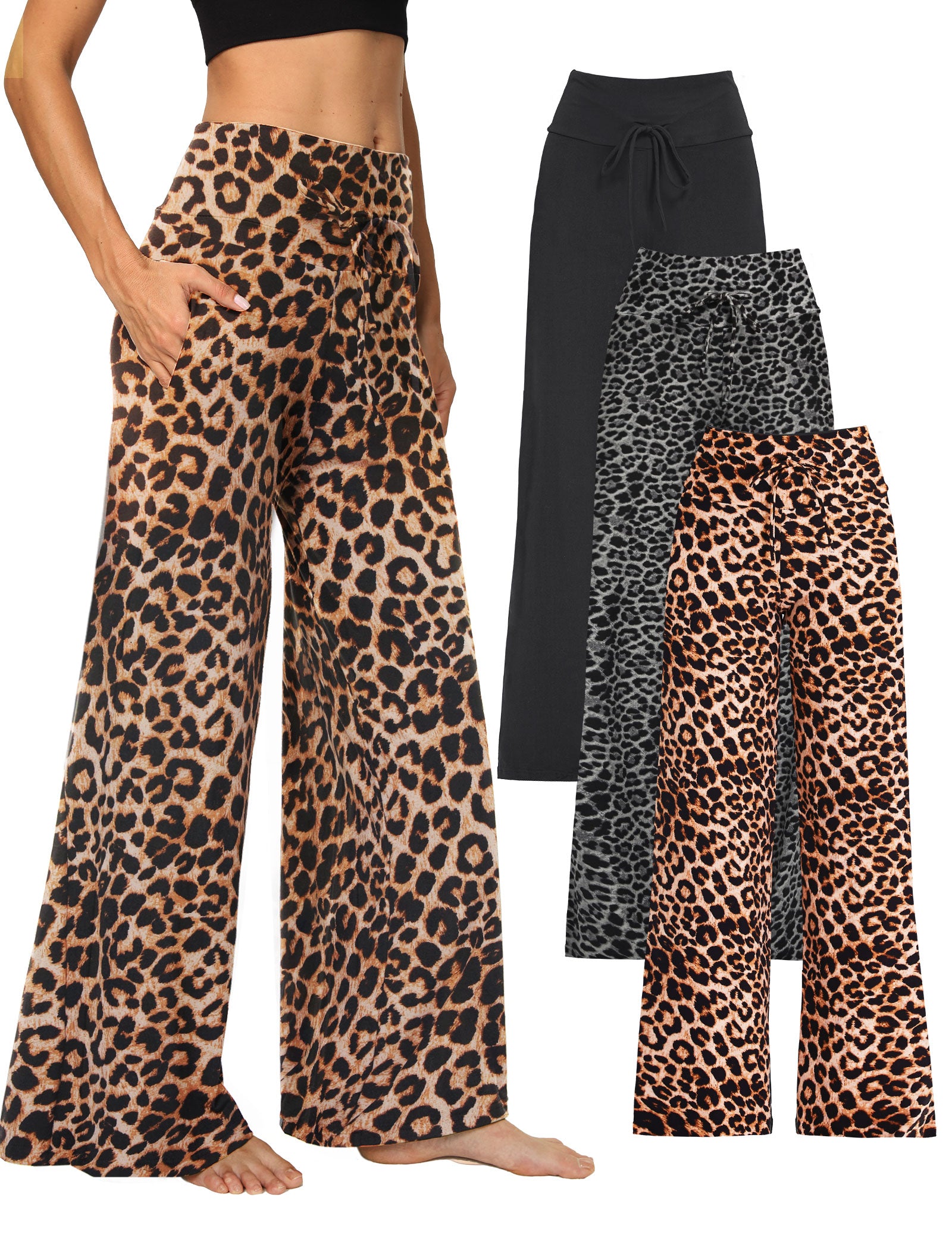 Wide Leg Pants for Women with Pockets, High Waist Yoga Lounge