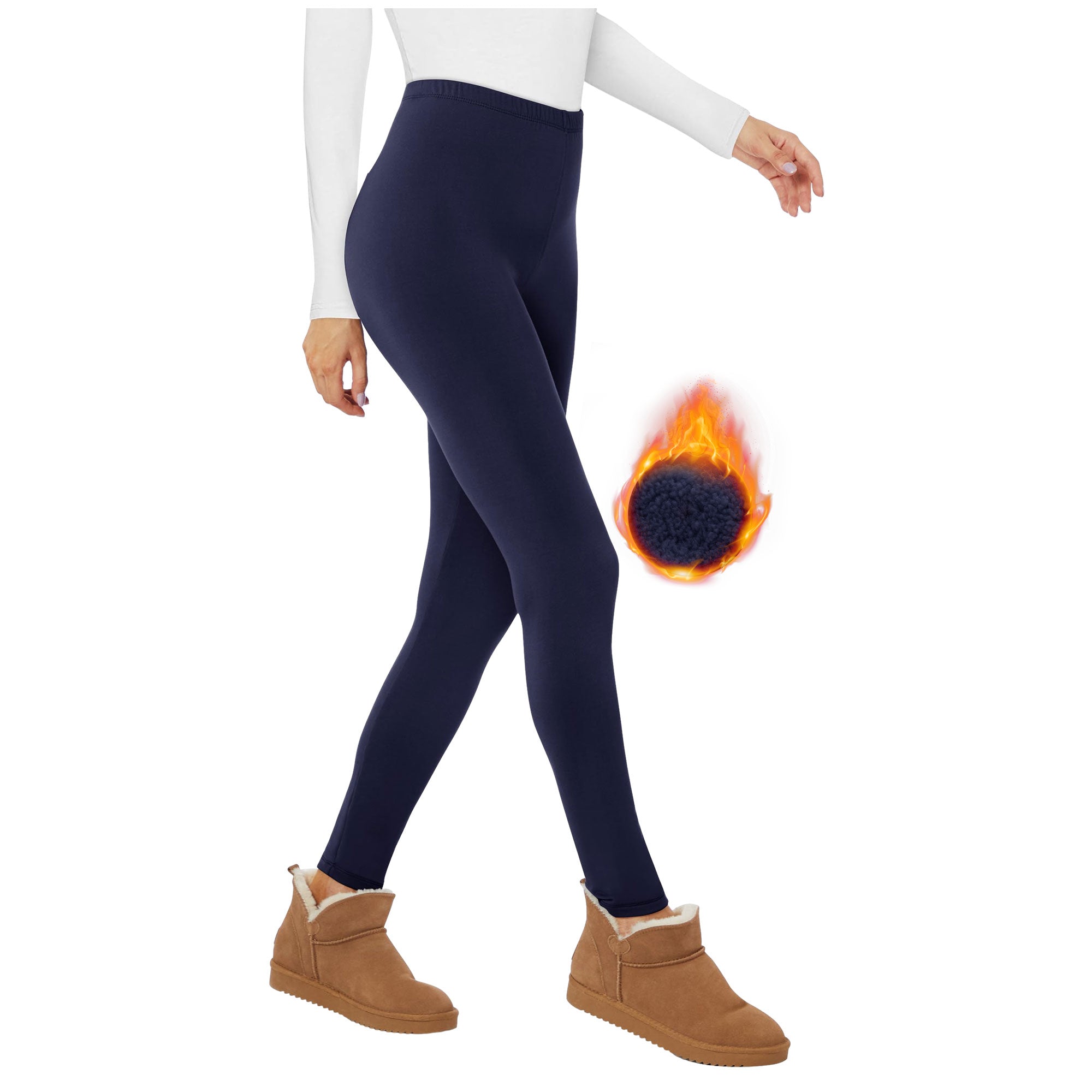 SHOWITTY Fleece Lined Leggings Women - Low Waisted Winter Yoga Pants Tummy Control Soft Thermal Warm for Hiking Workout