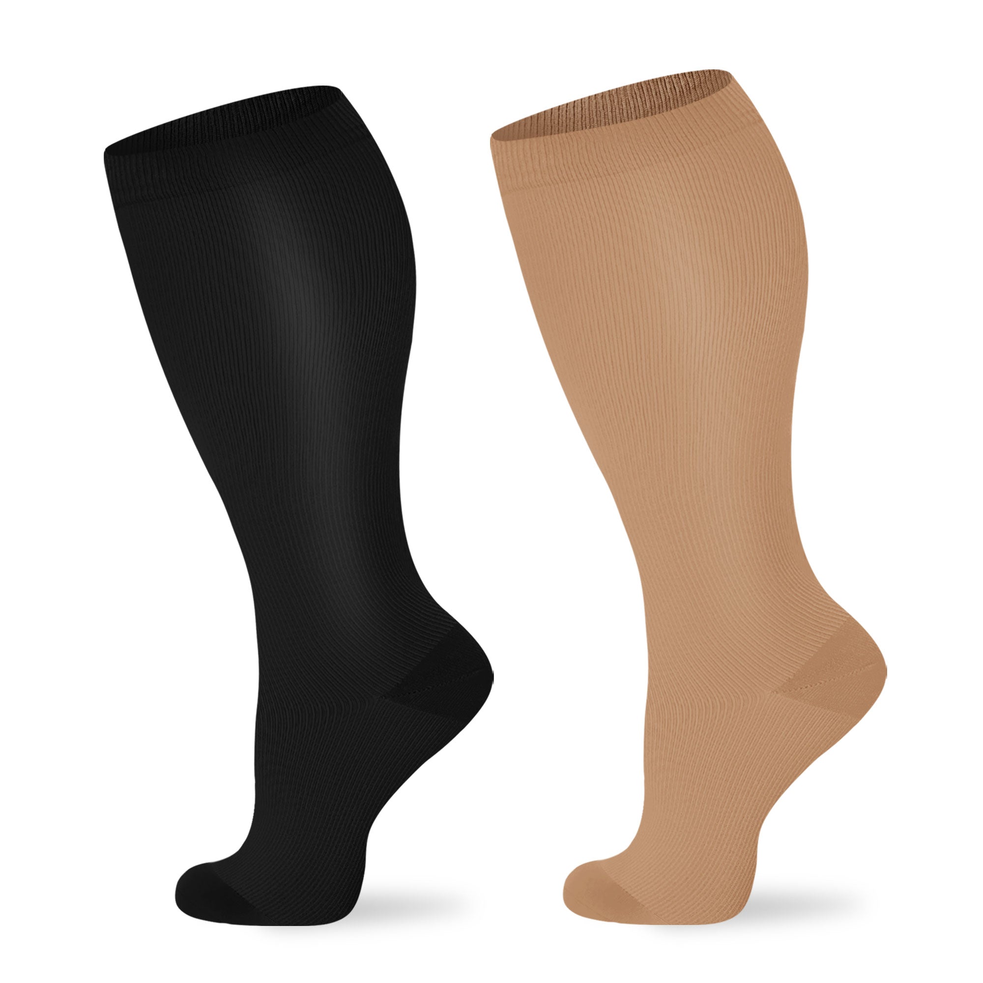 SHOWITTY 2/4 Pairs Plus Size Sports Socks for Women & Men - Knee High Stockings for Running, Hiking, Athletic, Daily & Travel
