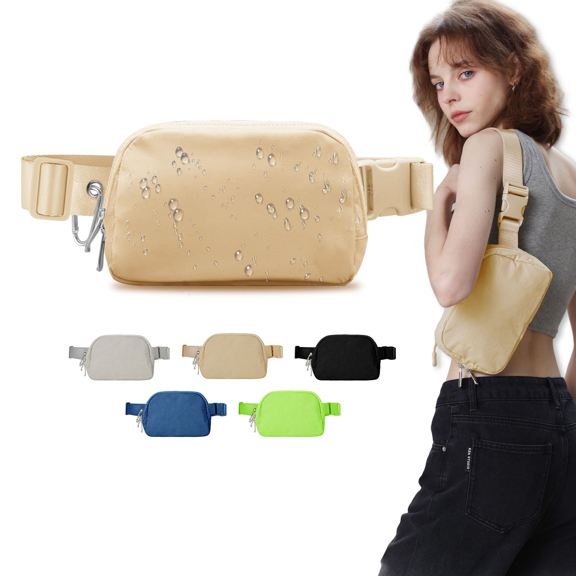Everywhere Fanny Packs, Waterproof Crossbody Belt Bag for Women Men with Adjustable Strap Waist Pack for Running Travelling lulu