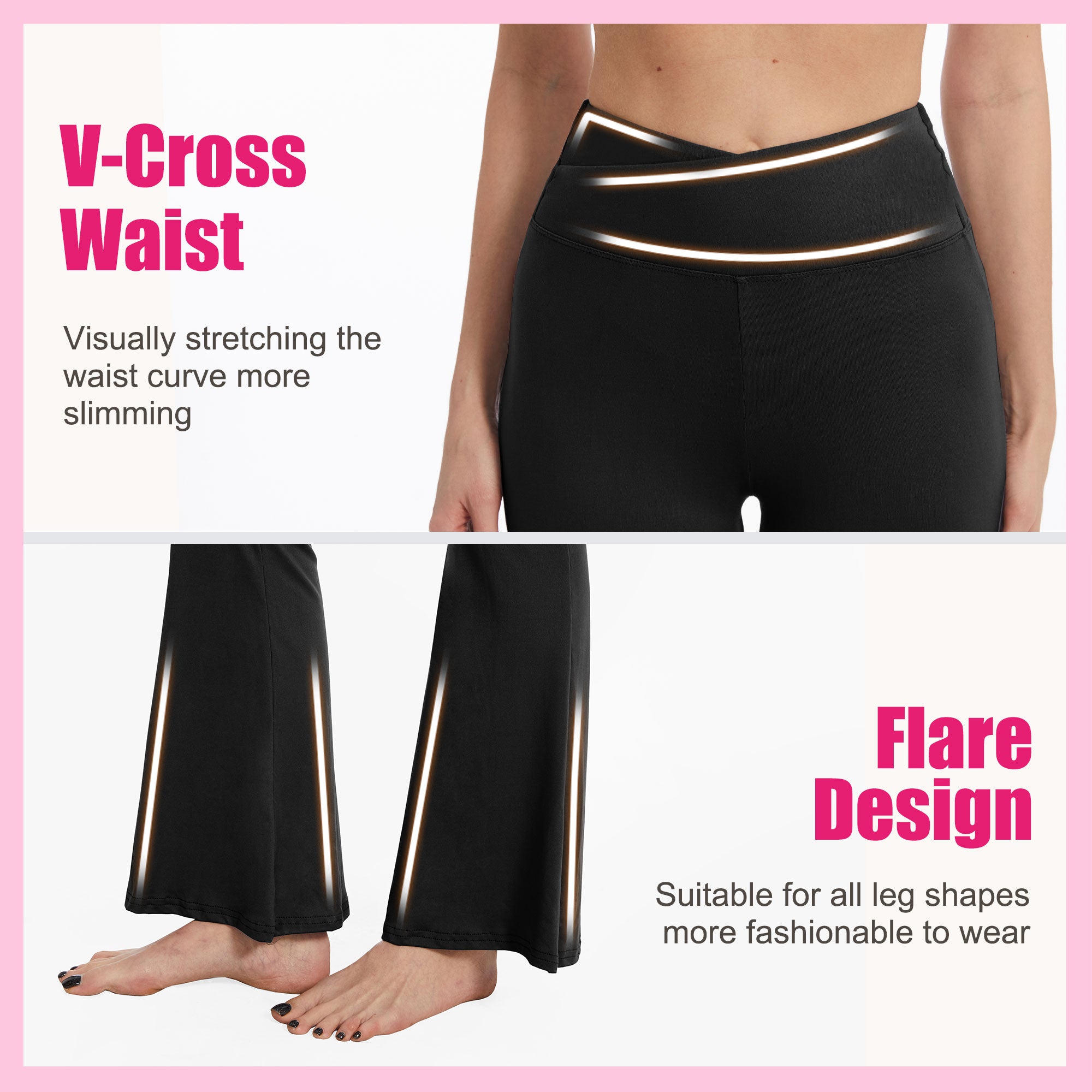 SHOWITTY Flare Leggings with Pockets for Women