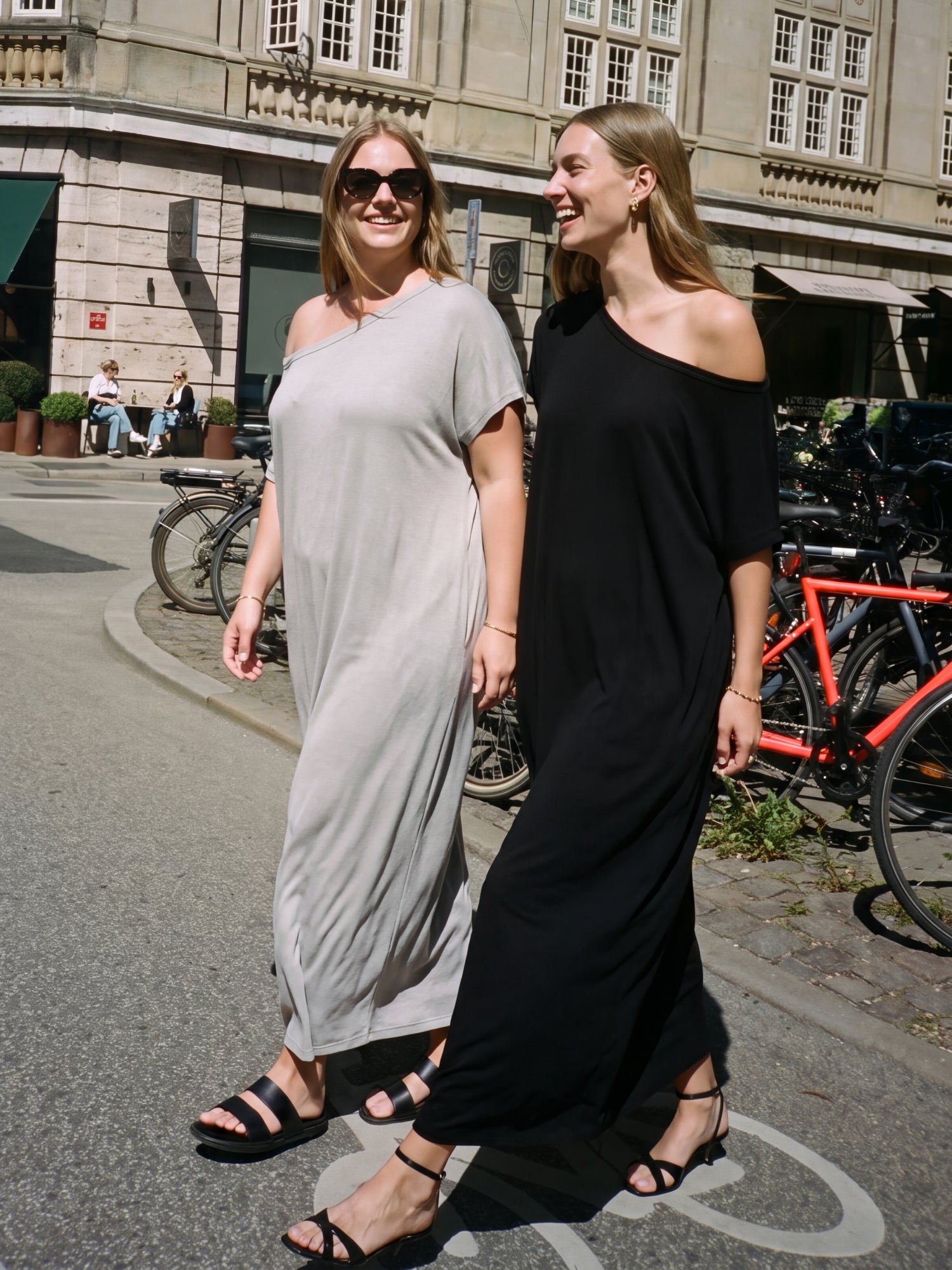 SHOWITTY Womens One Shoulder Batwing Sleeve Casual Dress with Hidden Pockets Soft Stretch Summer Dress