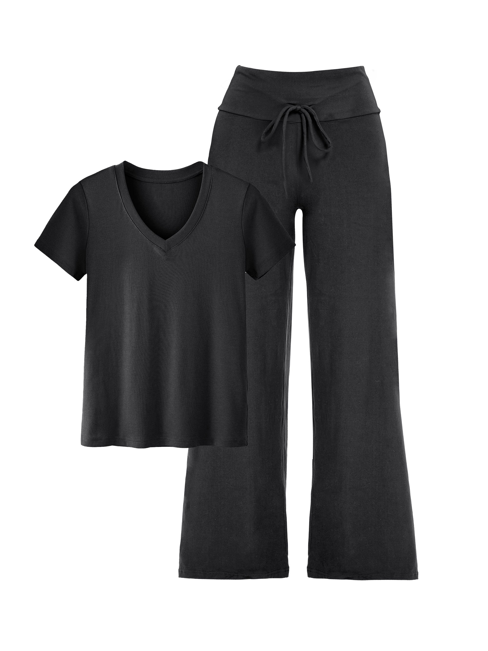‌SHOWITTY Women's T-Shirt & Pajamas Pants Lounge Set‌‌ Casual Summer Outfits 2-Piece Breathable Matching Set