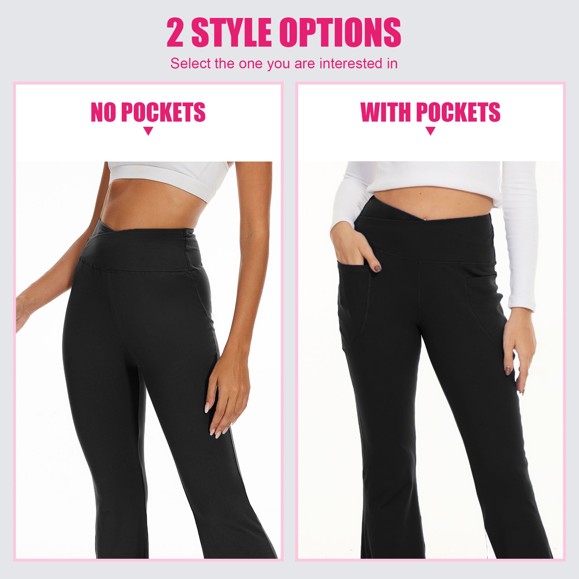 SHOWITTY Flare Leggings with Pockets for Women