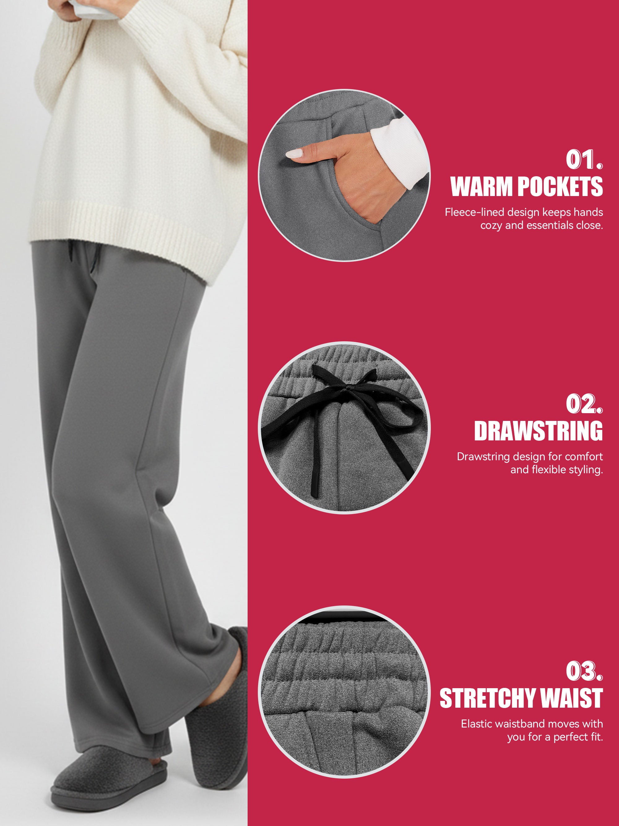 SHOWITTY Fleece-Lined Wide-Leg Sweatpants | Warm, Cozy & Effortlessly Chic