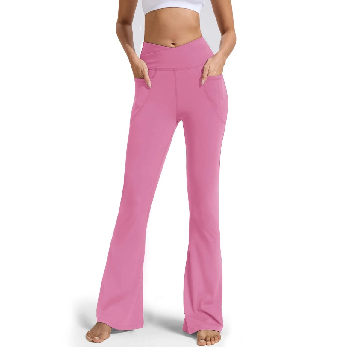 Showitty Single Pack Flare Leggings with Pockets for Women – High Waist, Sweat-Wicking, Quick-Dry Yoga Pants with Sculpting Fit