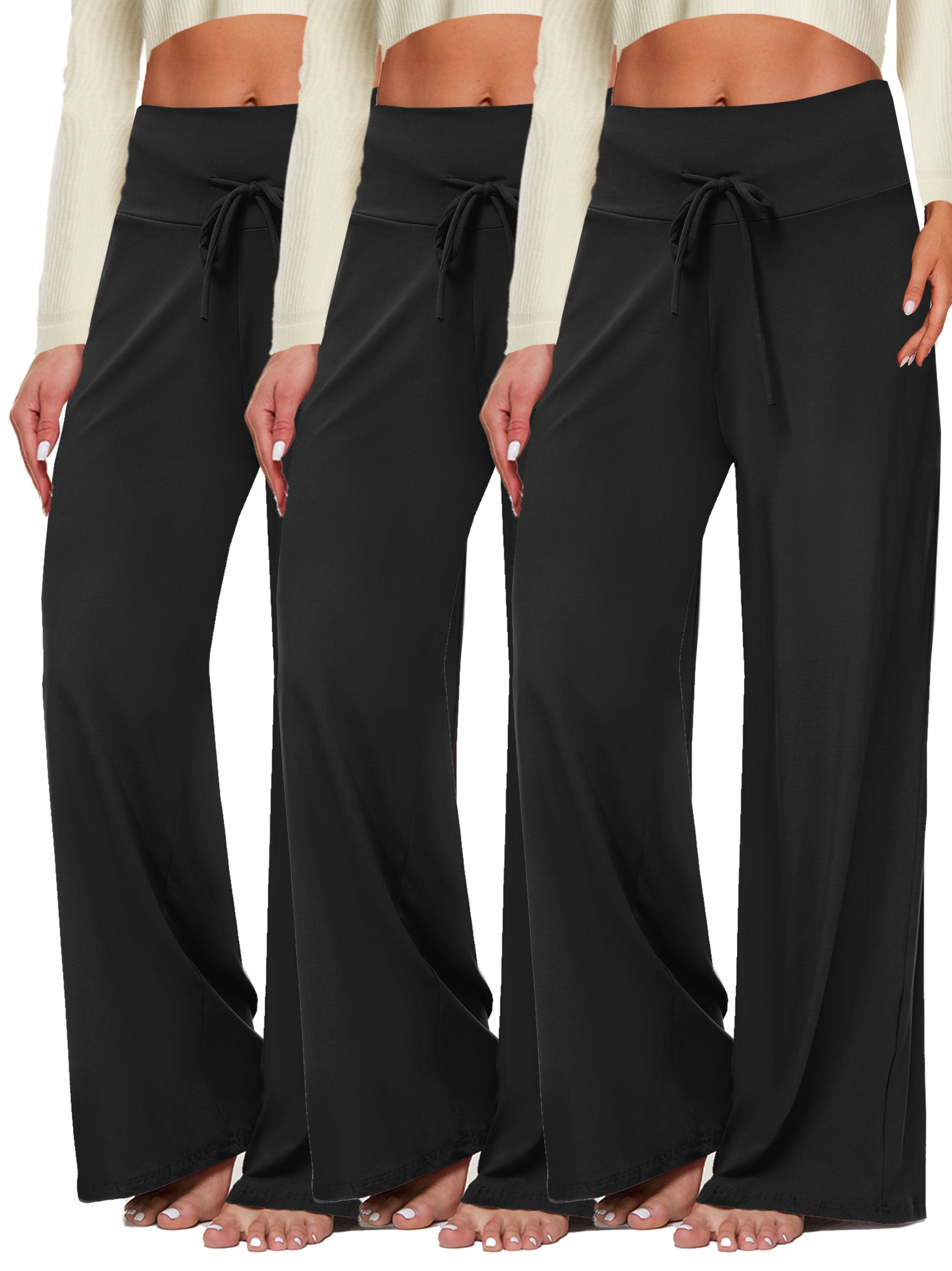 SHOWITTY 3-Pack Women’s Plus Size Lounge & Sleep Pants – Soft, Breathable Fabric with Pockets, Relaxed Fit for All-Night Comfort