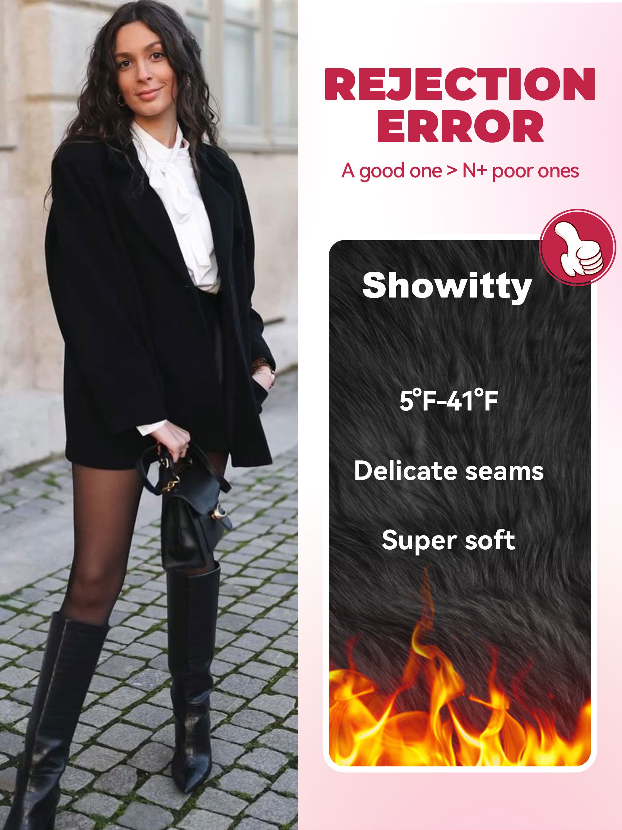 SHOWITTY 2-Pack Women’s Winter Fleece Lined Tights – High Waist Fake Translucent Thermal Pantyhose