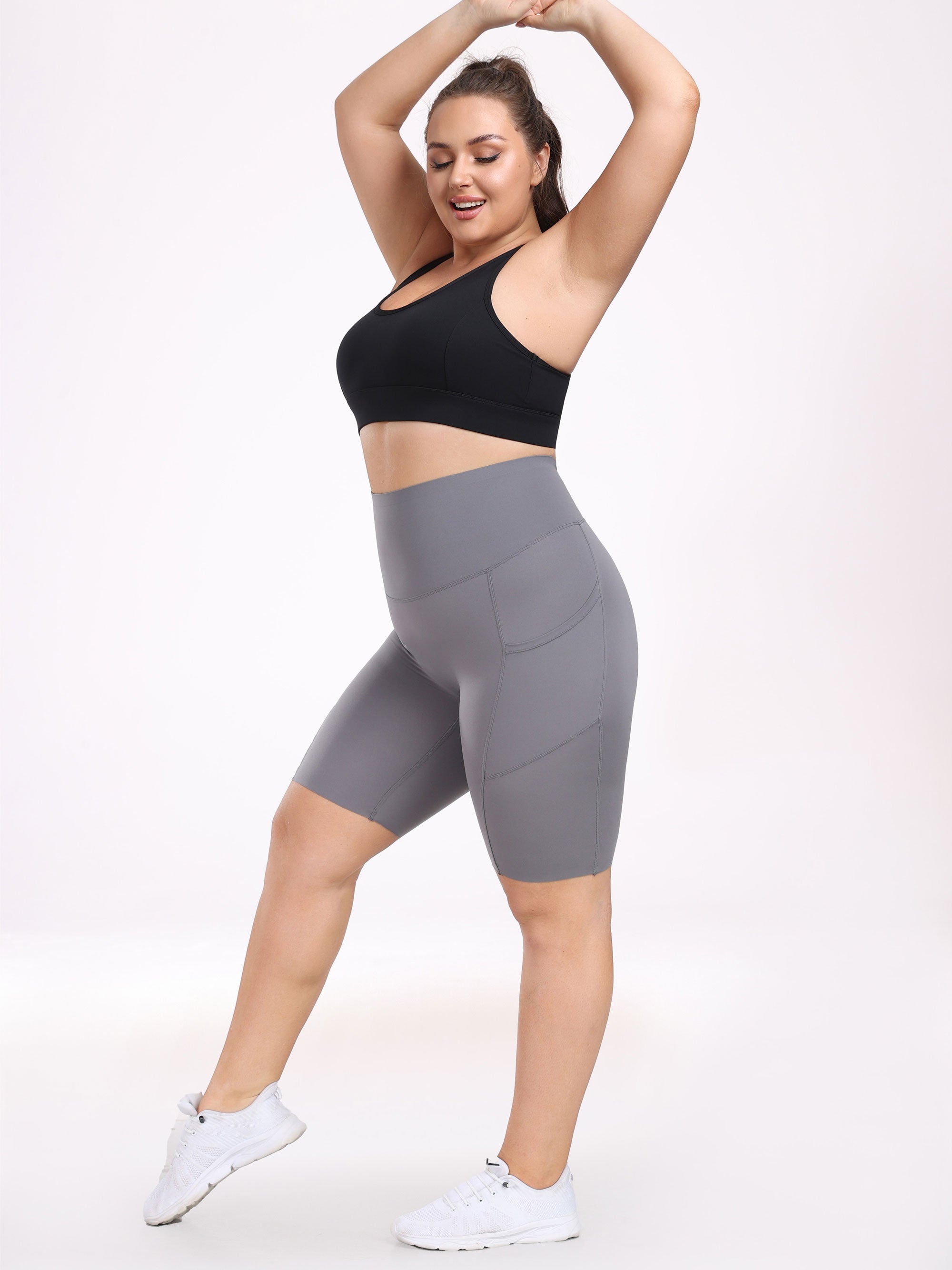 VICONOW Sculpting High-Waist Biker Shorts for Women – Powerful Tummy Control, Side Pockets, Perfect for Gym & Training