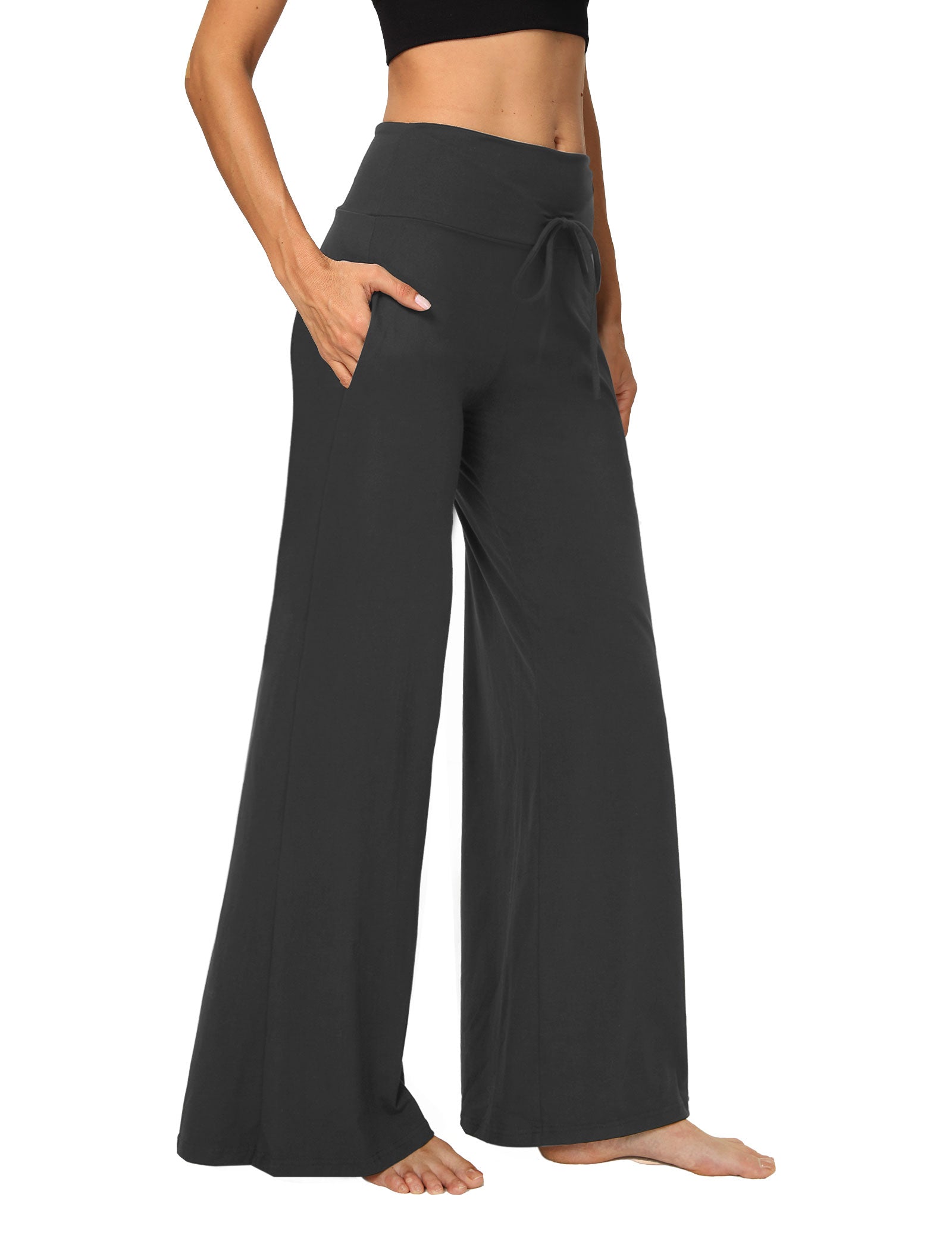 Wide Leg Pants for Women with Pockets, High Waist Yoga Lounge
