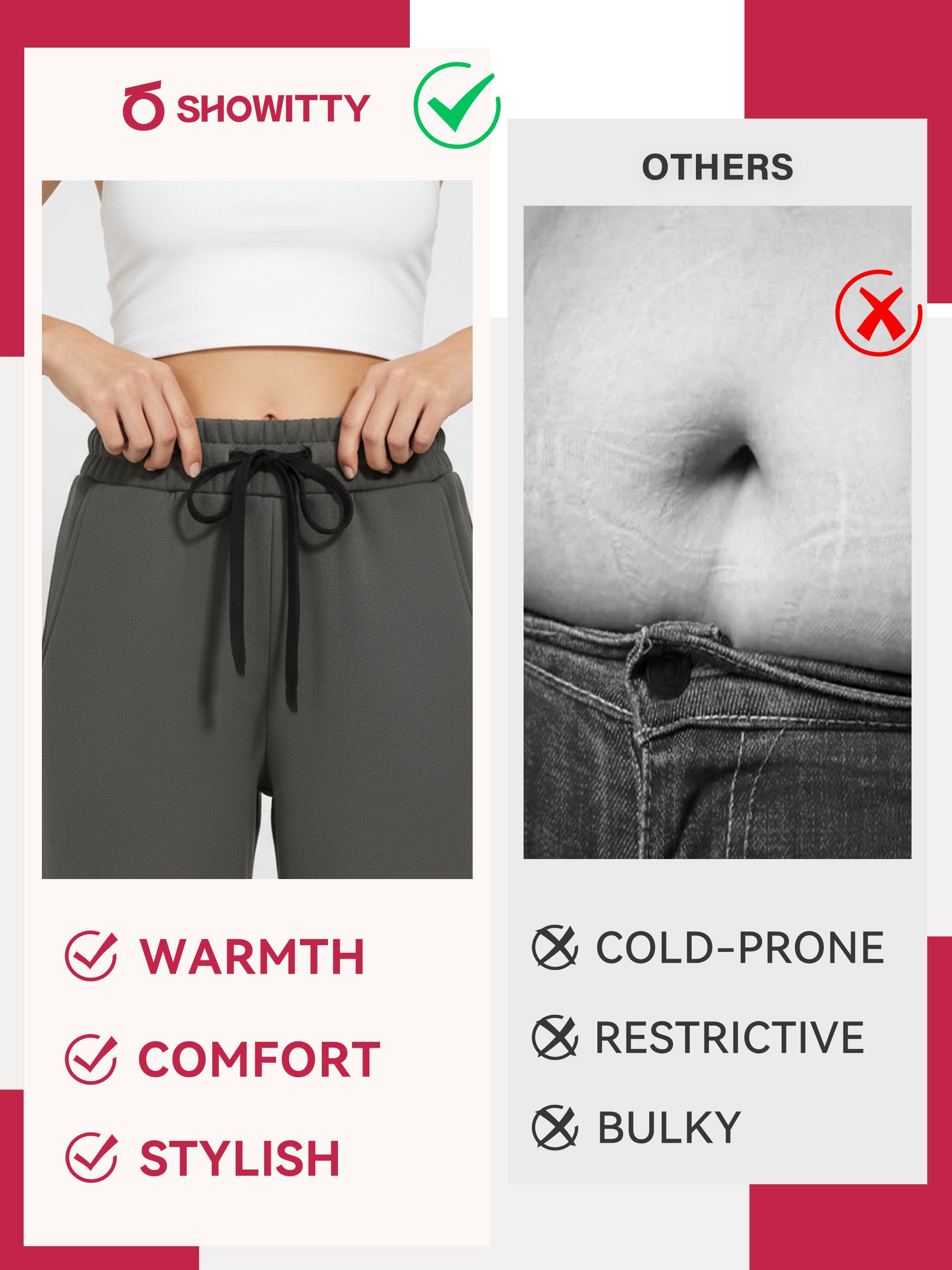 SHOWITTY Fleece-Lined Wide-Leg Sweatpants | Warm, Cozy & Effortlessly Chic