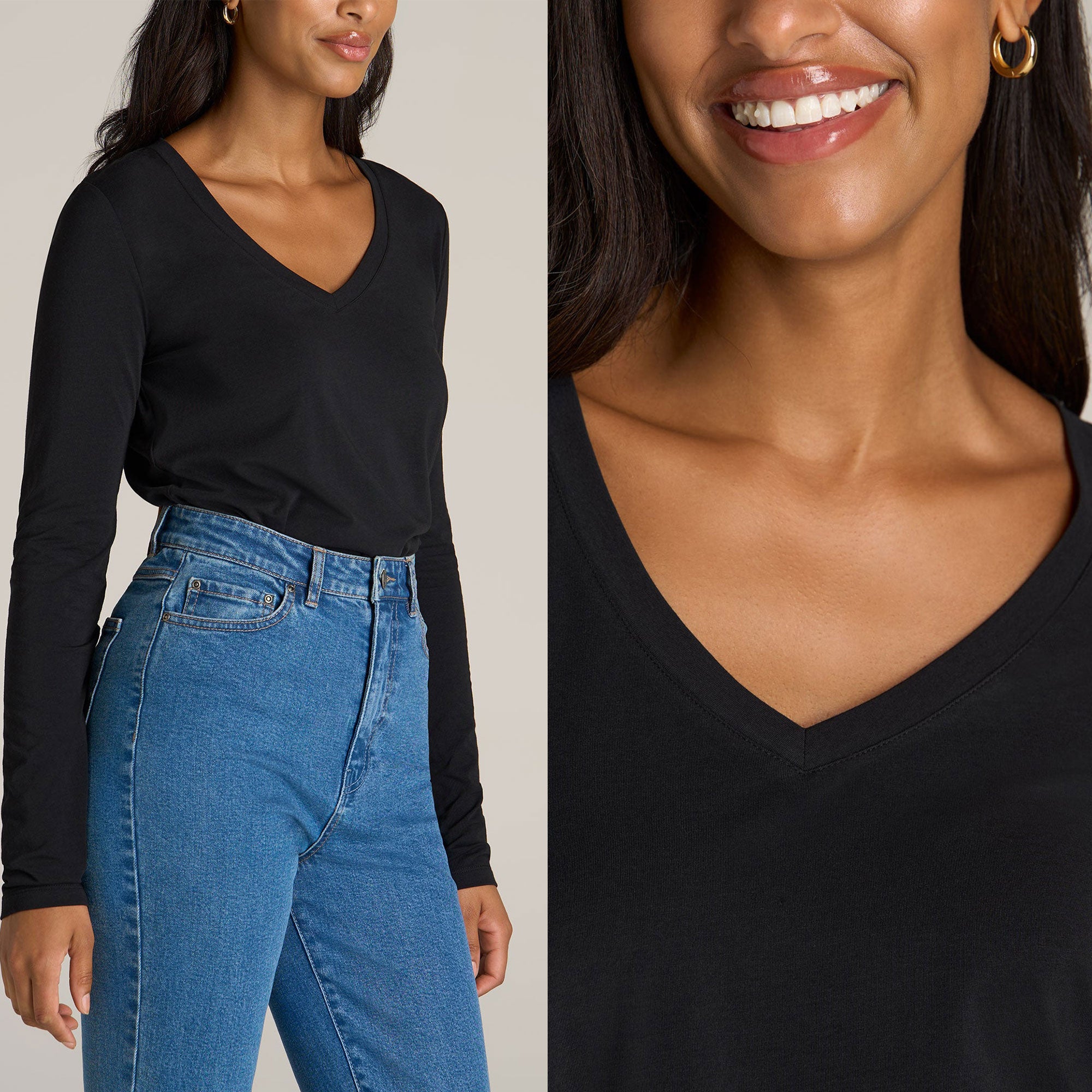 SHOWITTY Womens 3 Pack  Shirts - Plus Size V Neck Tops Basic Loose Fit Lightweight Casual Fall Fashion Clothes Womenswear Underwear Fabric Blouses