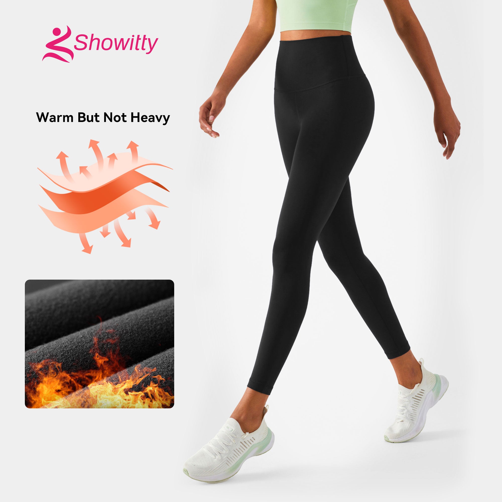SHOWITTY Fleece Lined Leggings with Pockets for Women - High Waisted Yoga Pants Winter Warm Workout Leggings Reg & Plus Size