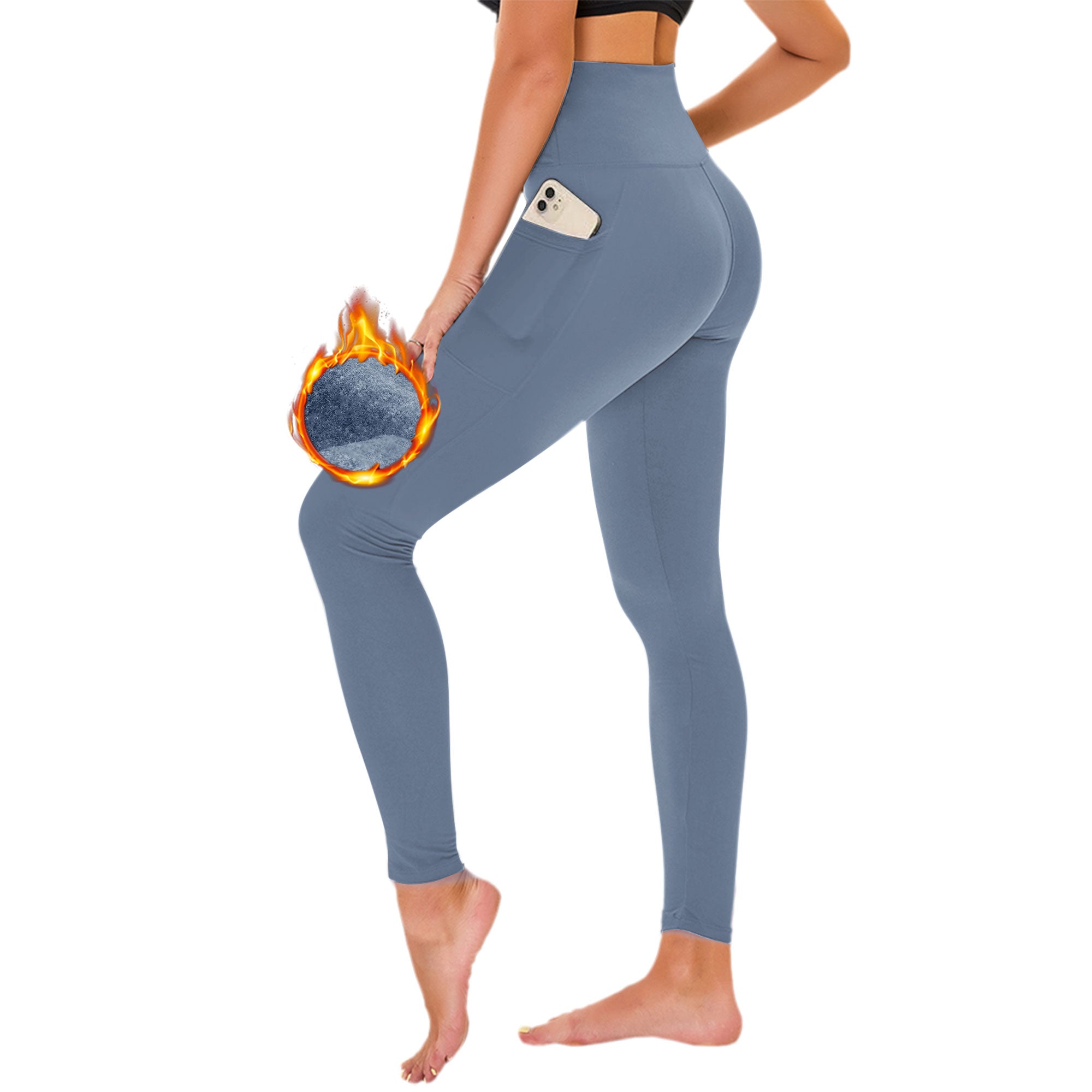 SHOWITTY 1/3 Pack Fleece Lined Leggings with Pockets for Women - Plus Size High Waist Tummy Control Soft Women's Yoga Pants for Workout Running