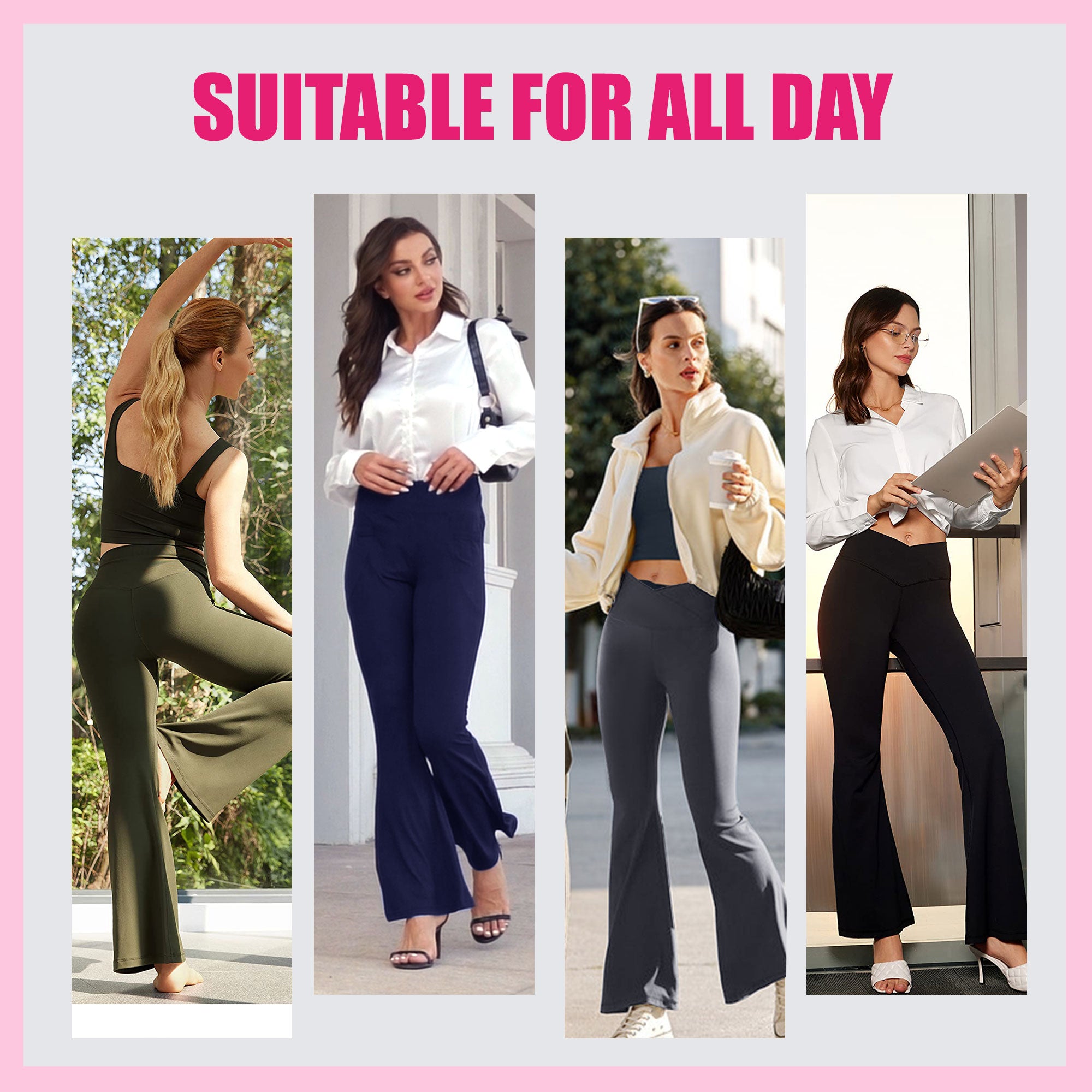 SHOWITTY Flare Leggings with Pockets for Women