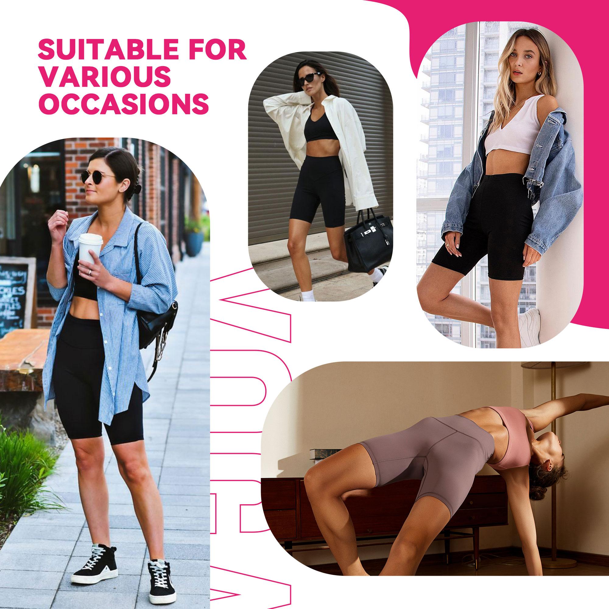 SHOWITTY 3 Pack 8" Biker Shorts for Women(Reg & Plus Size)