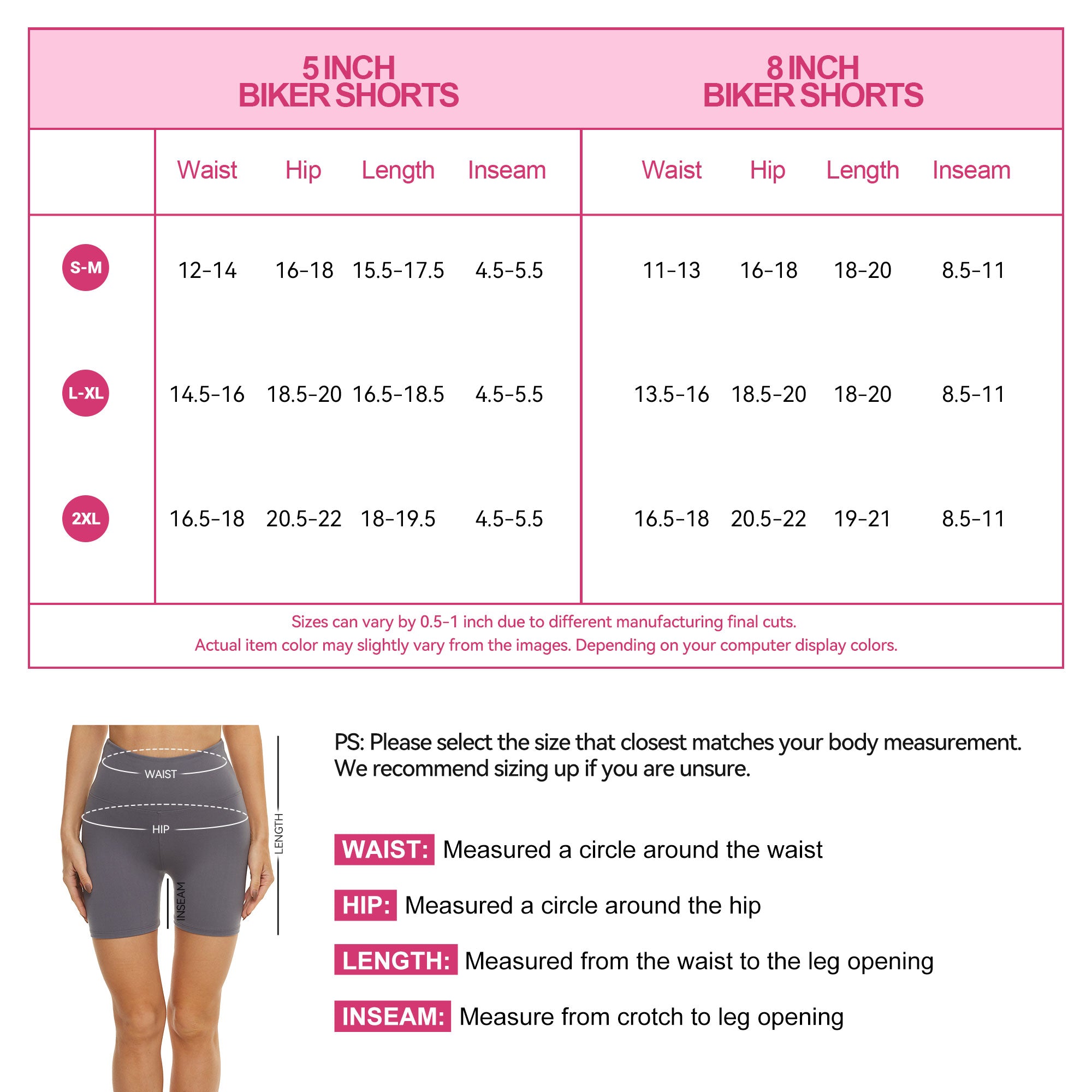 SHOWITTY 3 Pack 8" Biker Shorts for Women(Reg & Plus Size)