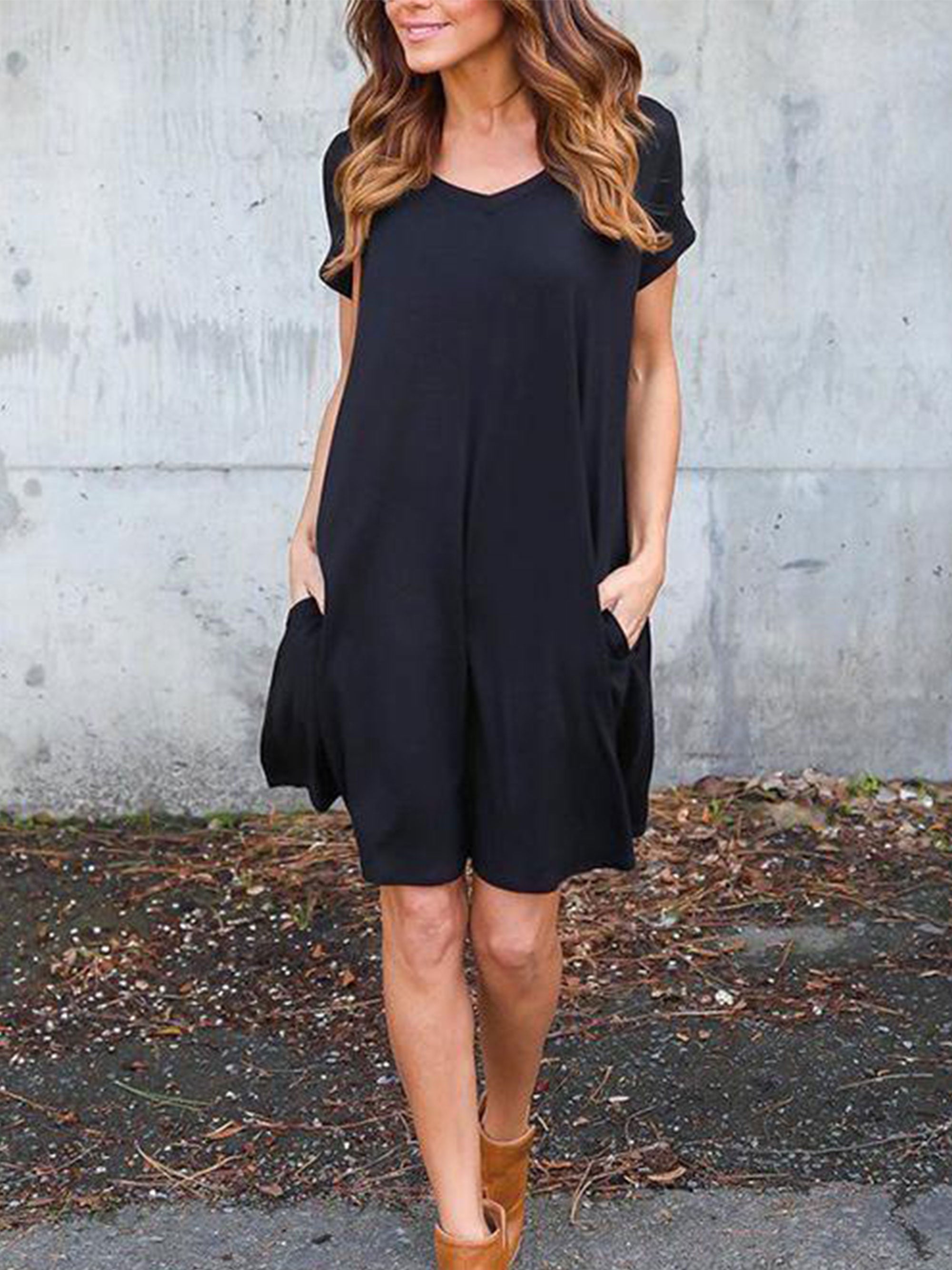 fitted t shirt dress womens Women's Skipped Stones Crew Neck T-Shirt Dress