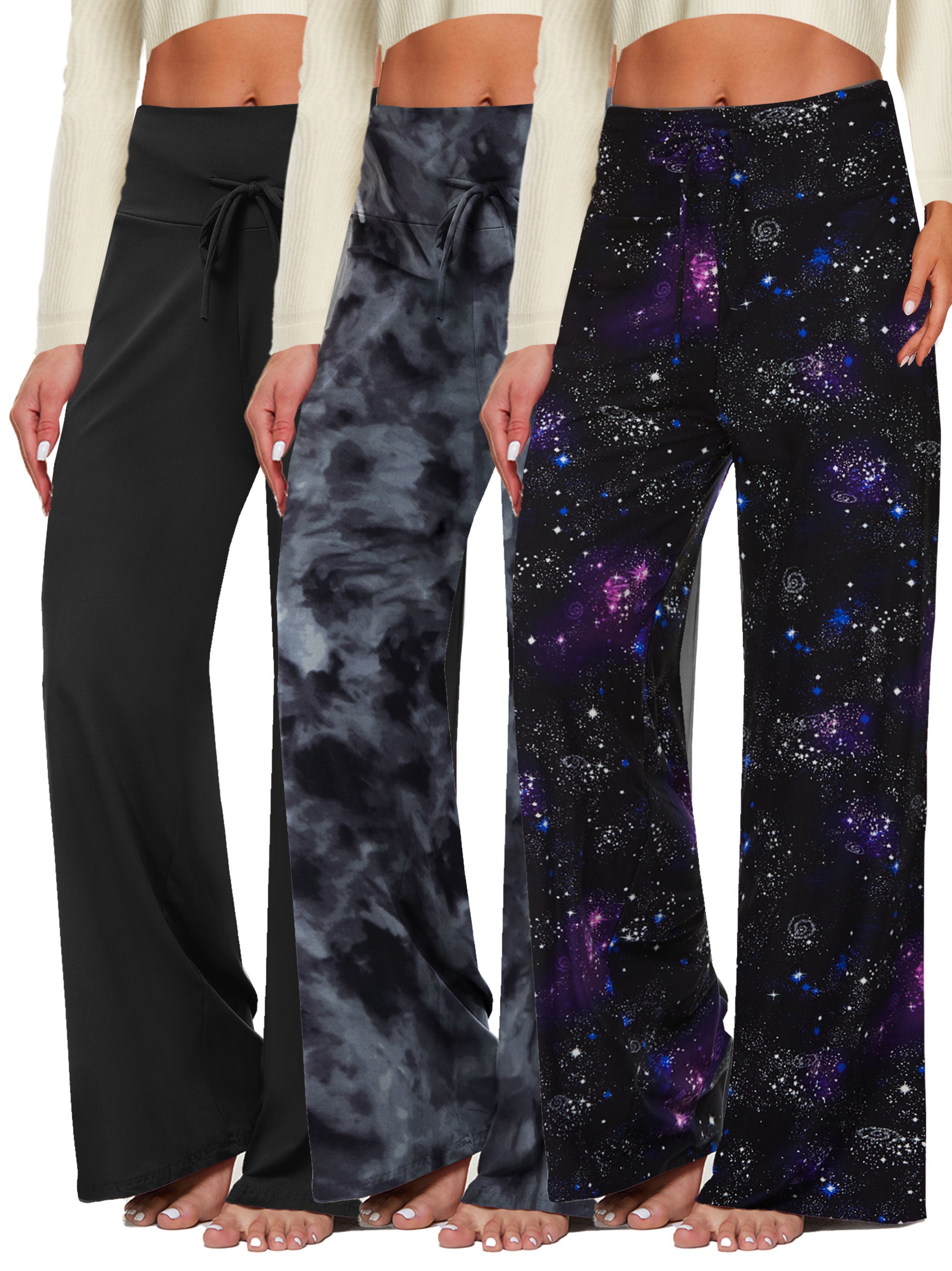 SHOWITTY 3-Pack Women’s Plus Size Lounge & Sleep Pants – Soft, Breathable Fabric with Pockets, Relaxed Fit for All-Night Comfort