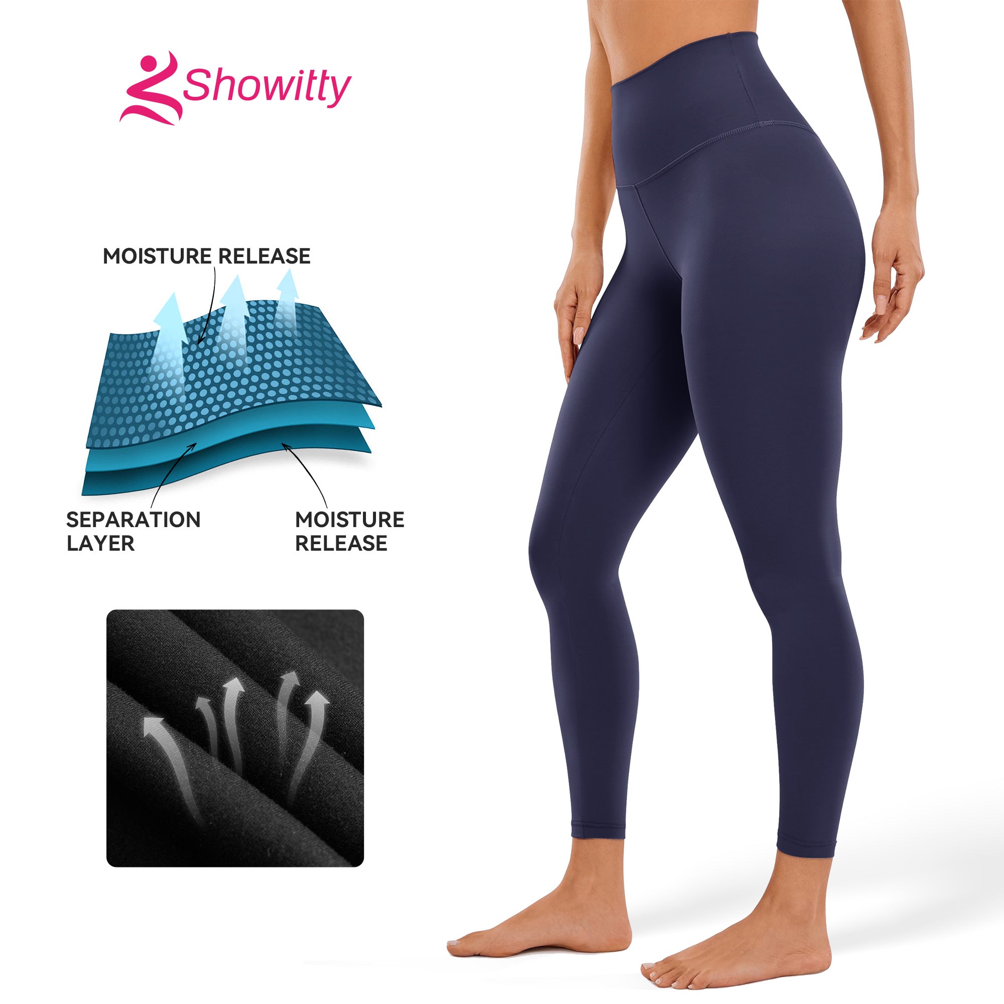 SHOWITTY High Waisted Tummy Control Soft Leggings for Women
