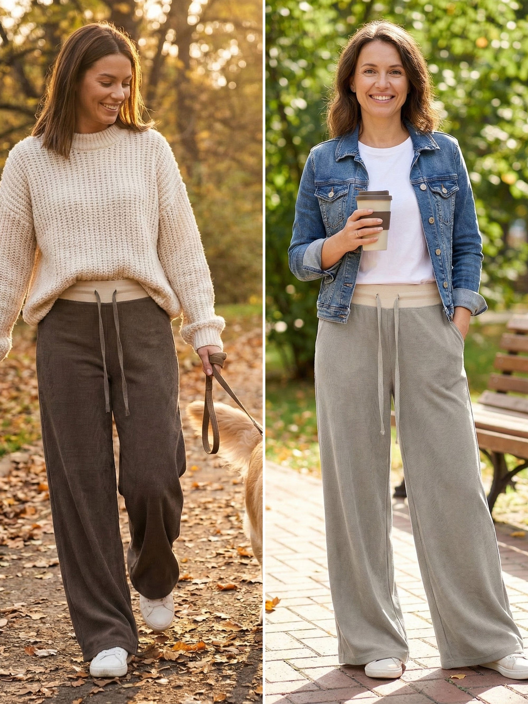 SHOWITTY Women’s Knit Wide Leg Lounge Pants – Soft, Breathable, High-Waisted Travel & Everyday Comfort