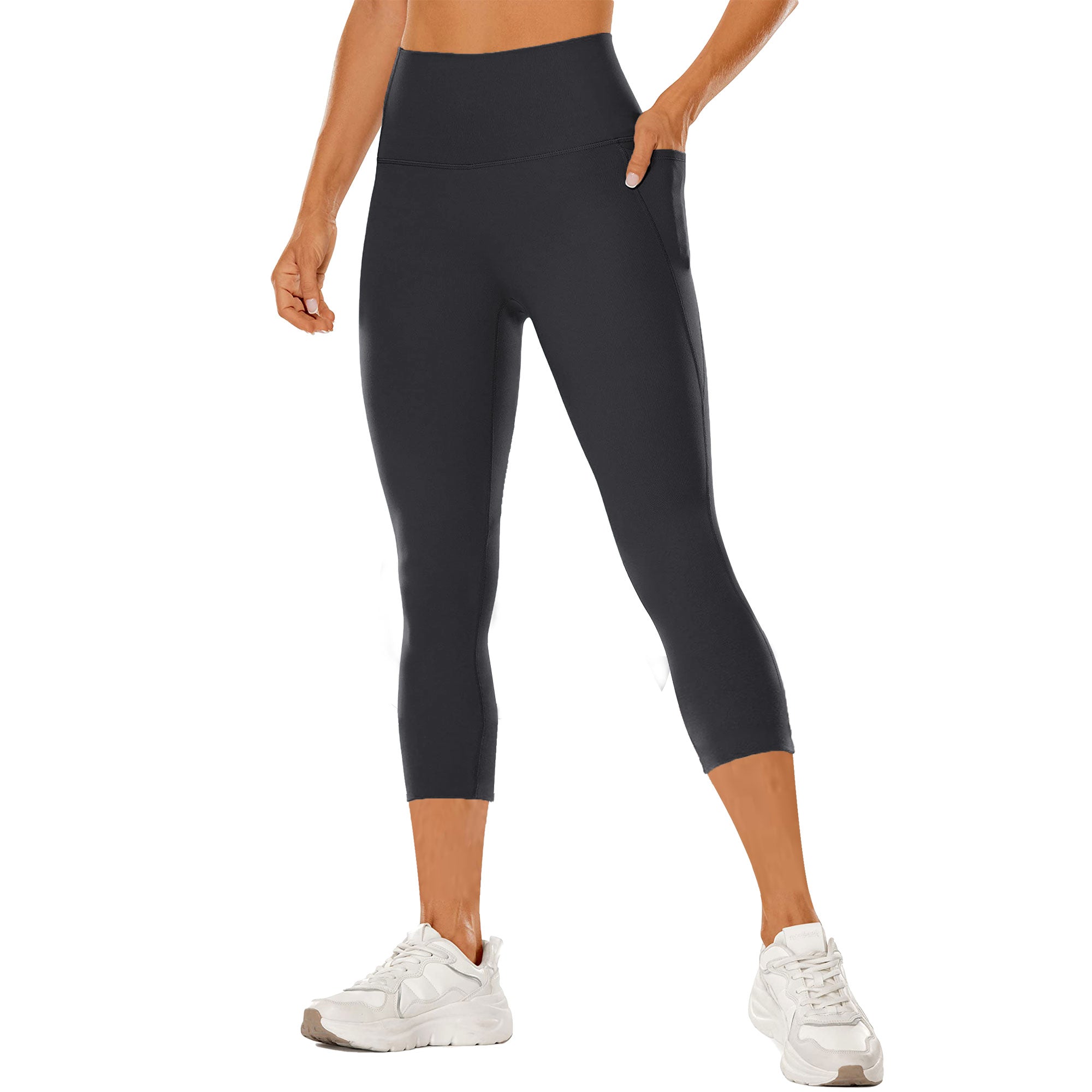 Viconow Tummy Control Capris Shorts for Women with Pockets - High Waist Bike Leggings for Gym Workout Athletic Running Yoga