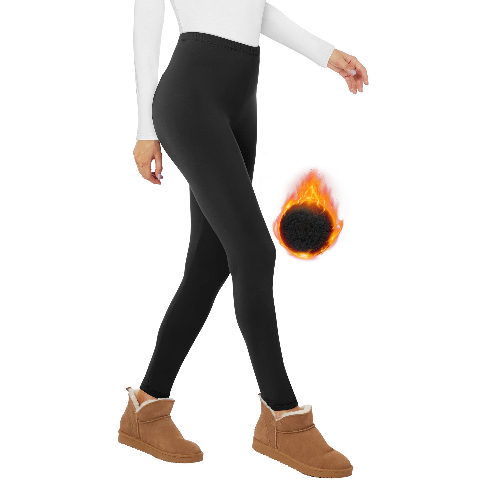 SHOWITTY Fleece Lined Leggings Women - Low Waisted Winter Yoga Pants Tummy Control Soft Thermal Warm for Hiking Workout