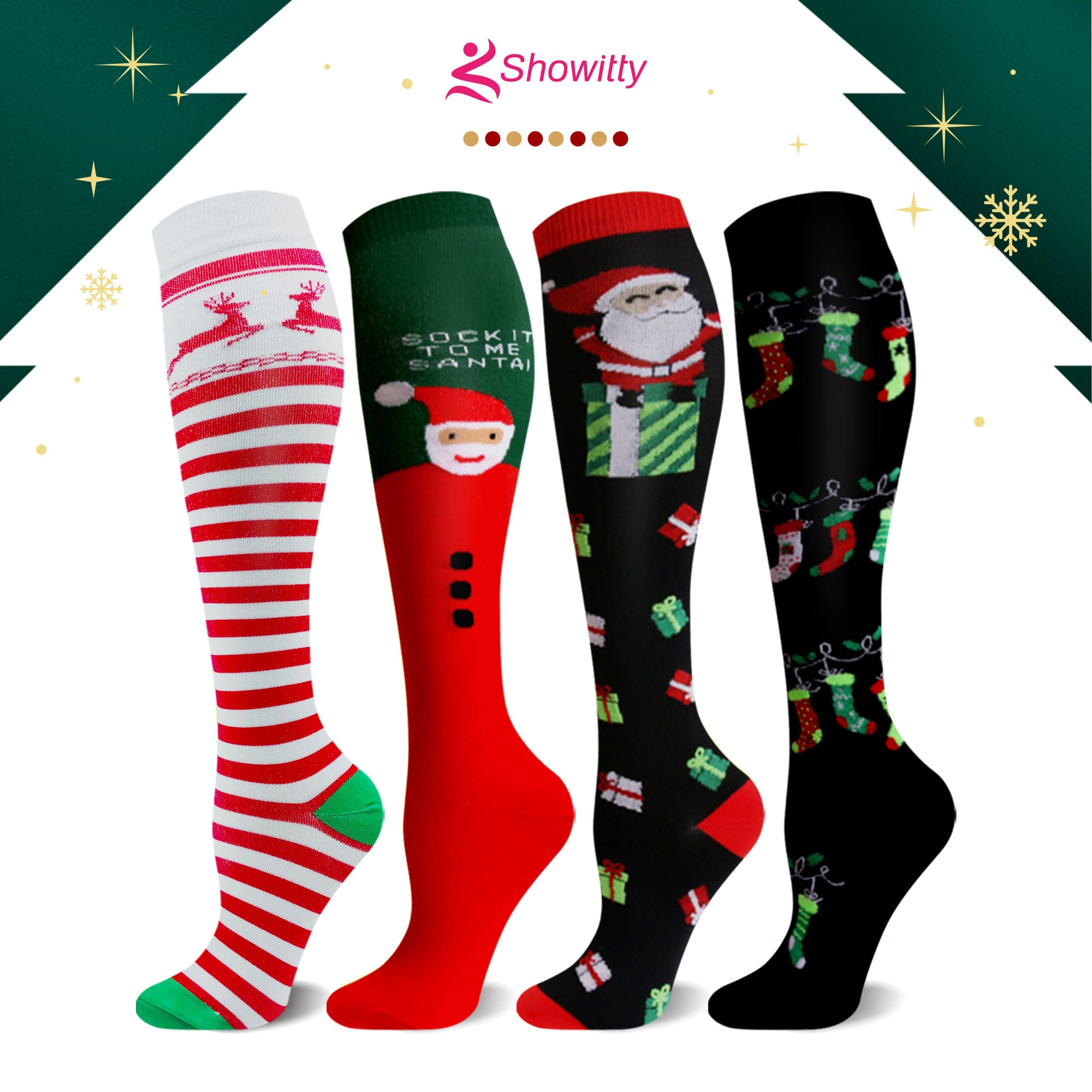 SHOWITTY 2/4 Pairs Plus Size Sports Socks for Women & Men - Knee High Stockings for Running, Hiking, Athletic, Daily & Travel