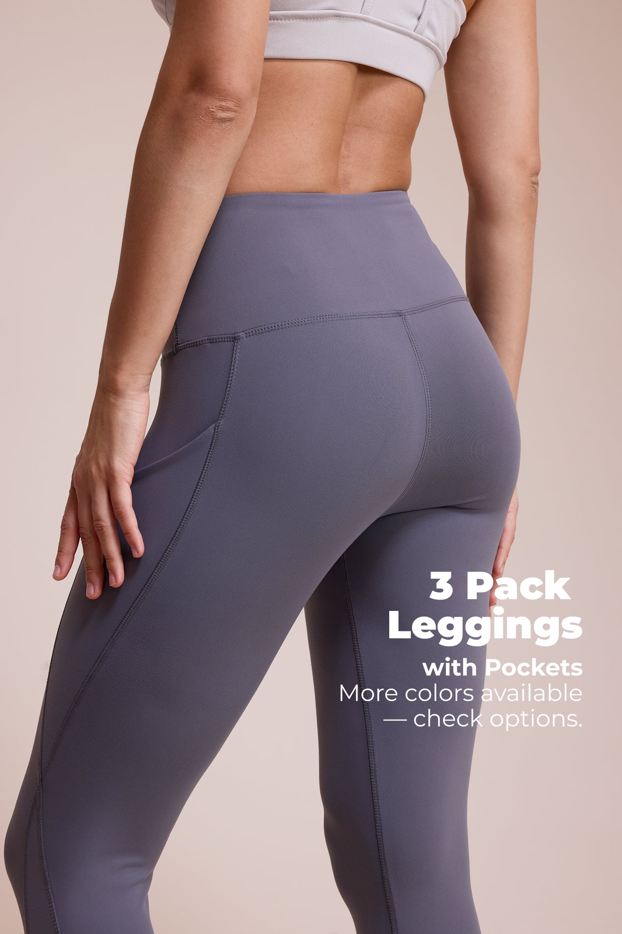 SHOWITTY 3 Pack Leggings for Women with Pockets - Plus Size High Waist Women's Workout Running Yoga Pants