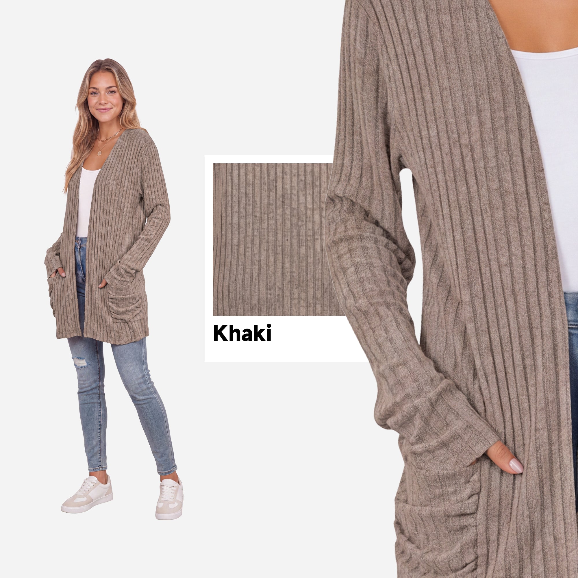 【Soft Layers】SHOWITTY Womens Long Open Front Cardigan Soft Knit Lightweight Sweater Cardigan with Pockets Casual Layering Outerwear