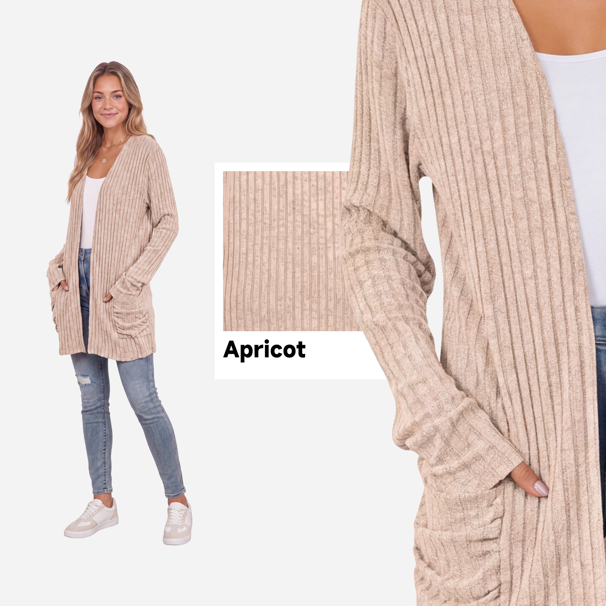 【Soft Layers】SHOWITTY Womens Long Open Front Cardigan Soft Knit Lightweight Sweater Cardigan with Pockets Casual Layering Outerwear