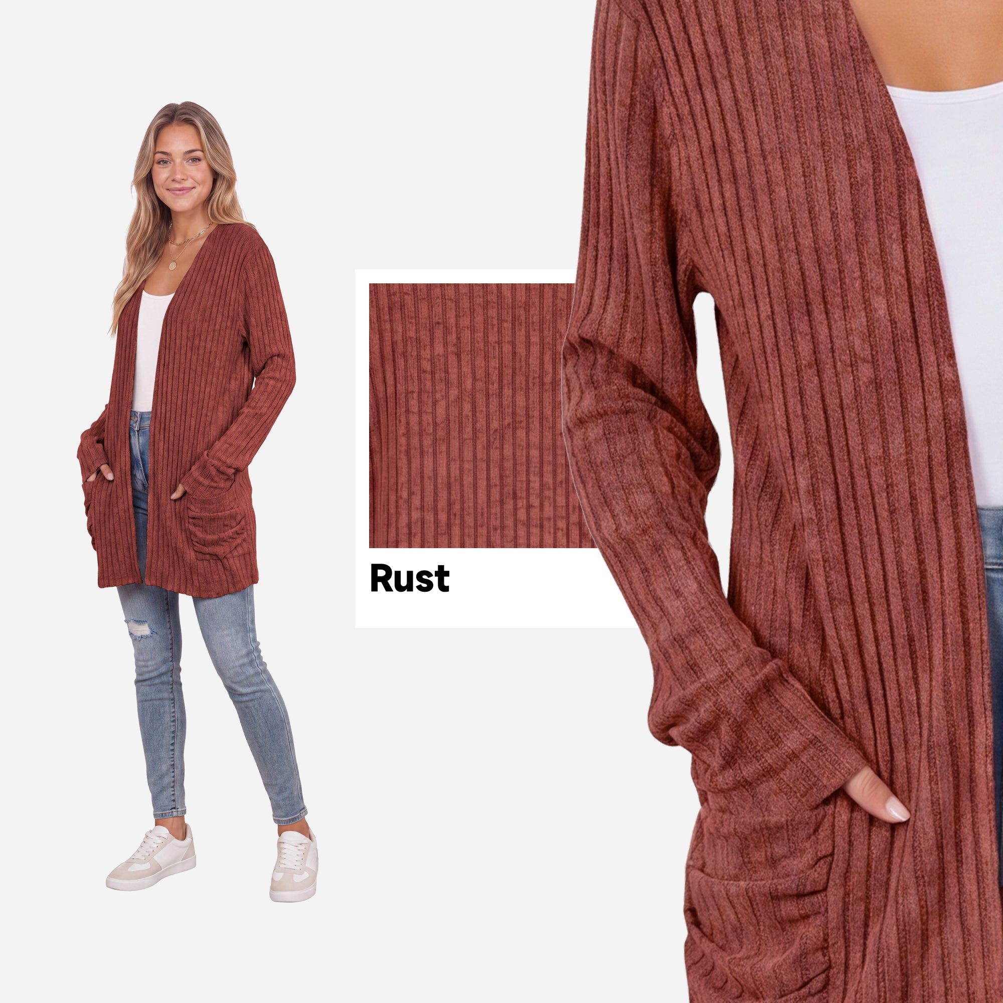 【Soft Layers】SHOWITTY Womens Long Open Front Cardigan Soft Knit Lightweight Sweater Cardigan with Pockets Casual Layering Outerwear