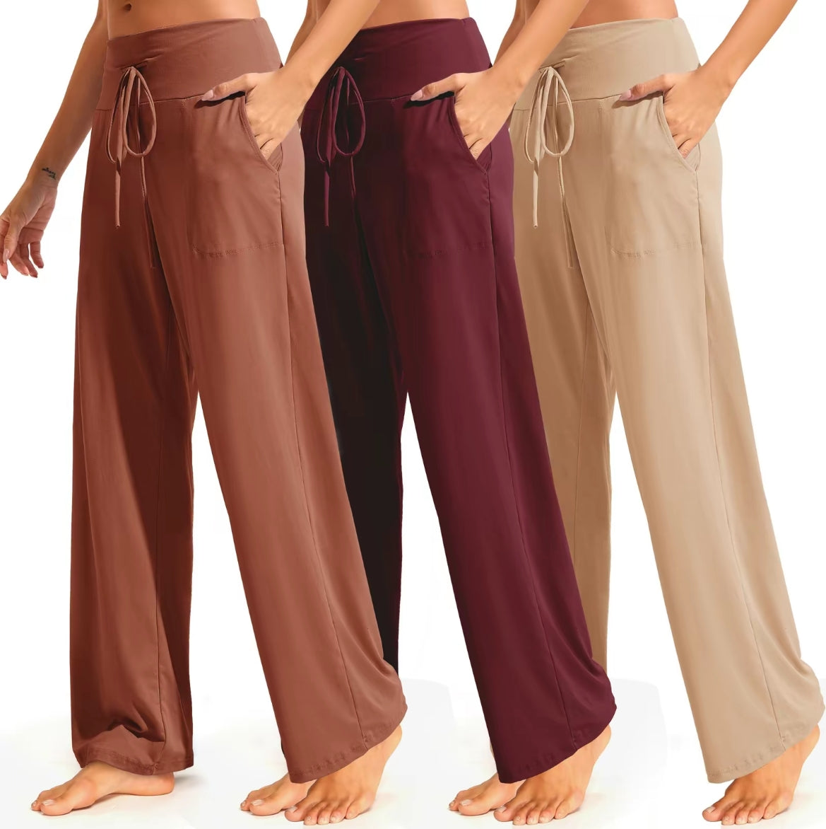 SHOWITTY 3-Pack Women’s Plus Size Lounge & Sleep Pants – Soft, Breathable Fabric with Pockets, Relaxed Fit for All-Night Comfort