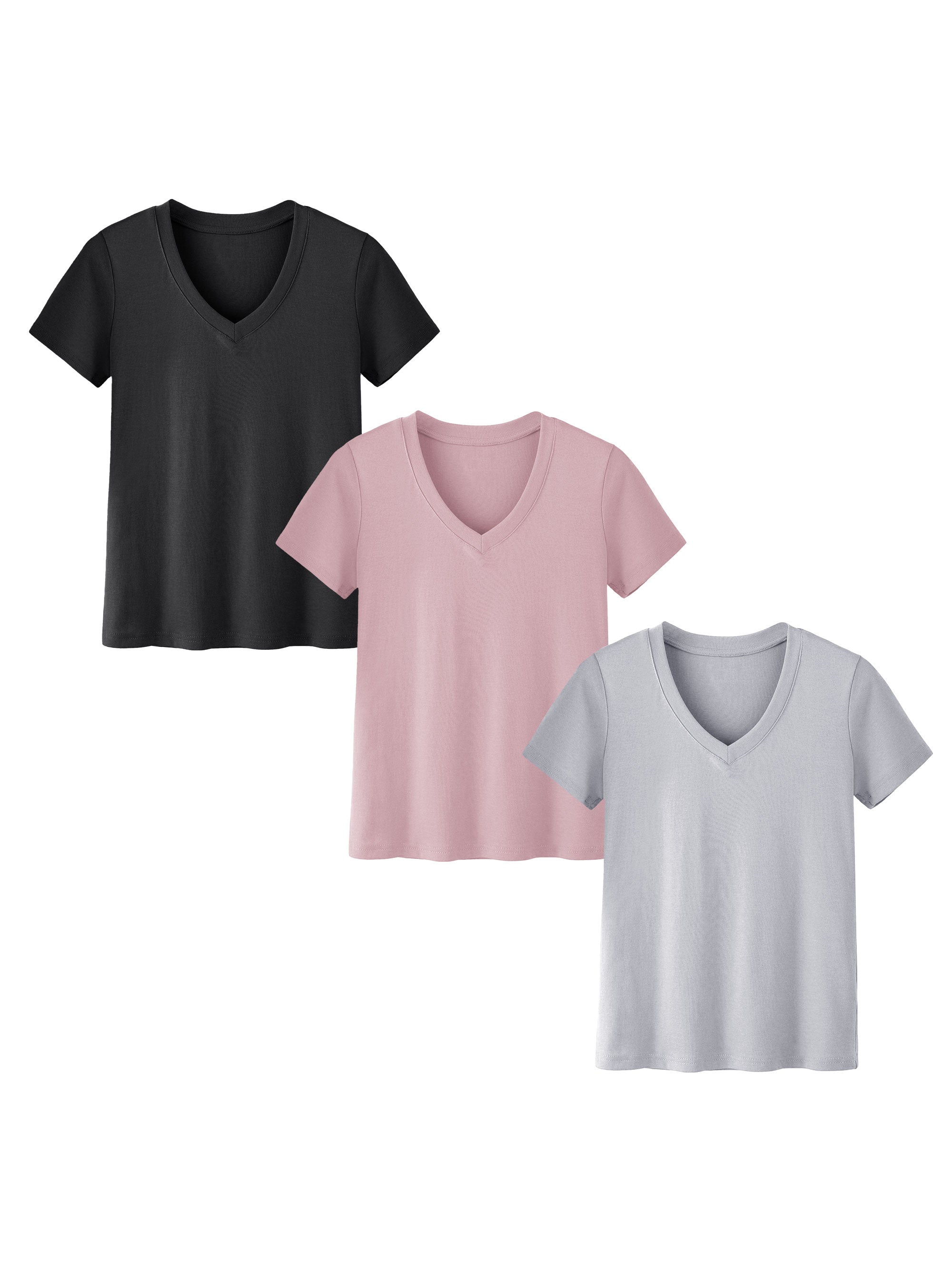SHOWITTY 3-Pack Plus Size V-Neck T-Shirts for Women – Lightweight, Loose Fit Summer Essentials