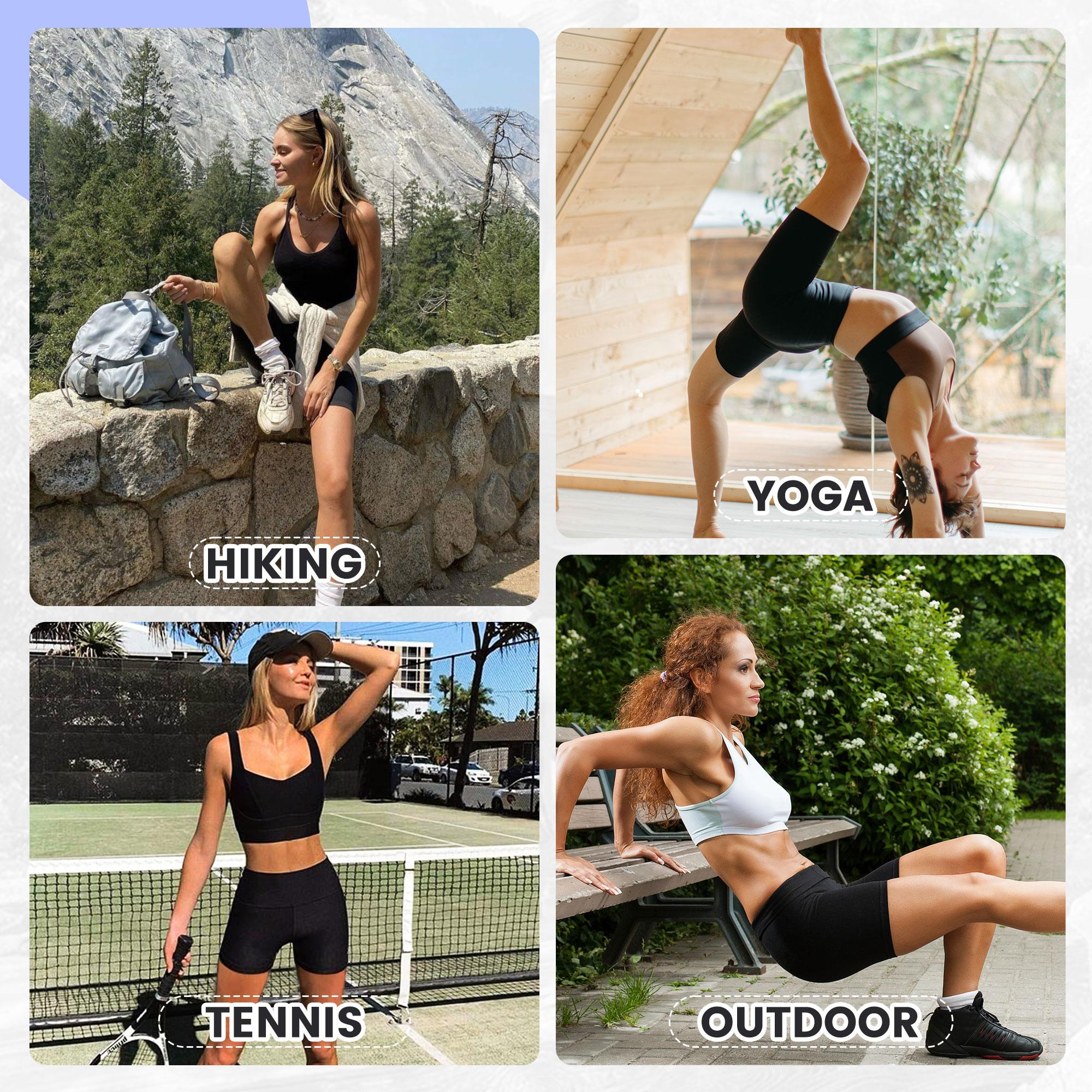 Viconow Workout Shorts for Women -8 Inch High Waist Tummy Control Bike Shorts for Gym Workout Athletic Running Yoga