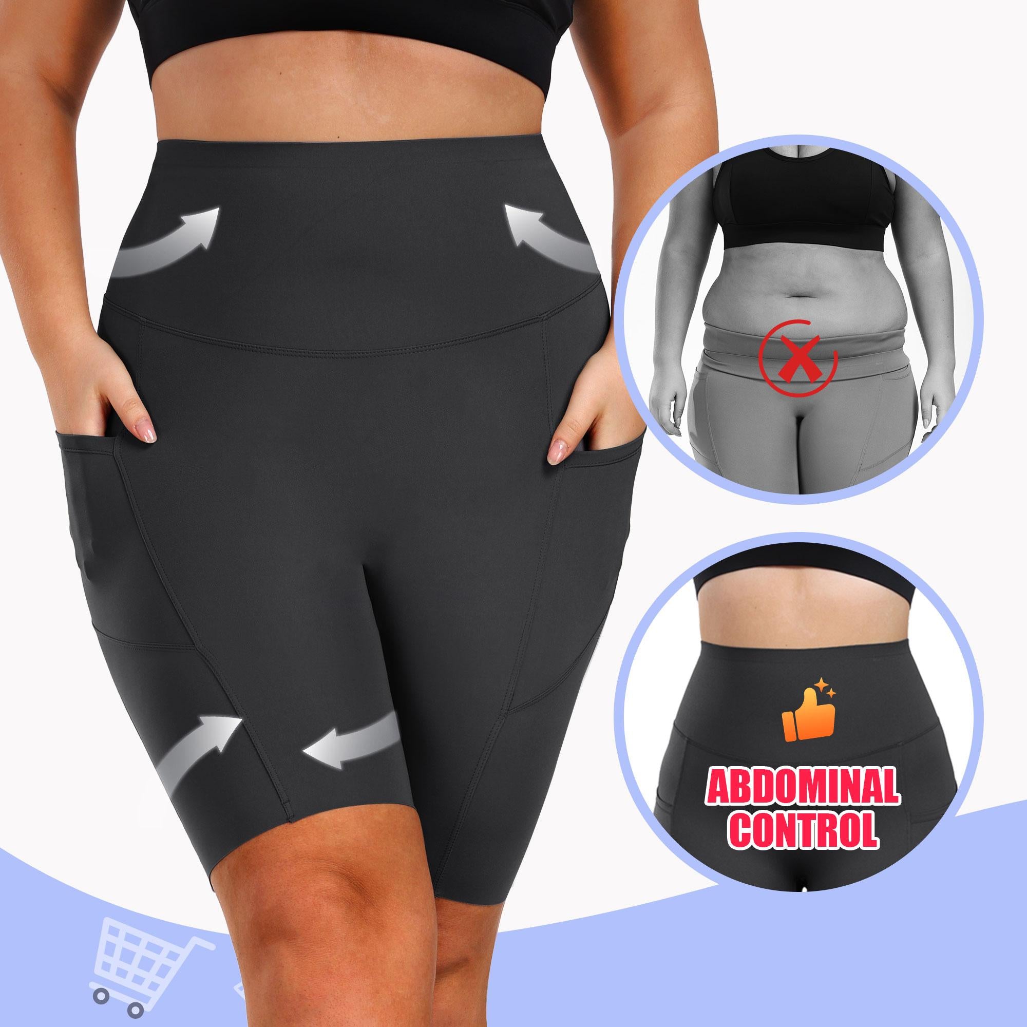 Viconow Tummy Control Workout Shorts for Women with Pockets - High Waist Bike Shorts for Gym Workout Athletic Running Yoga