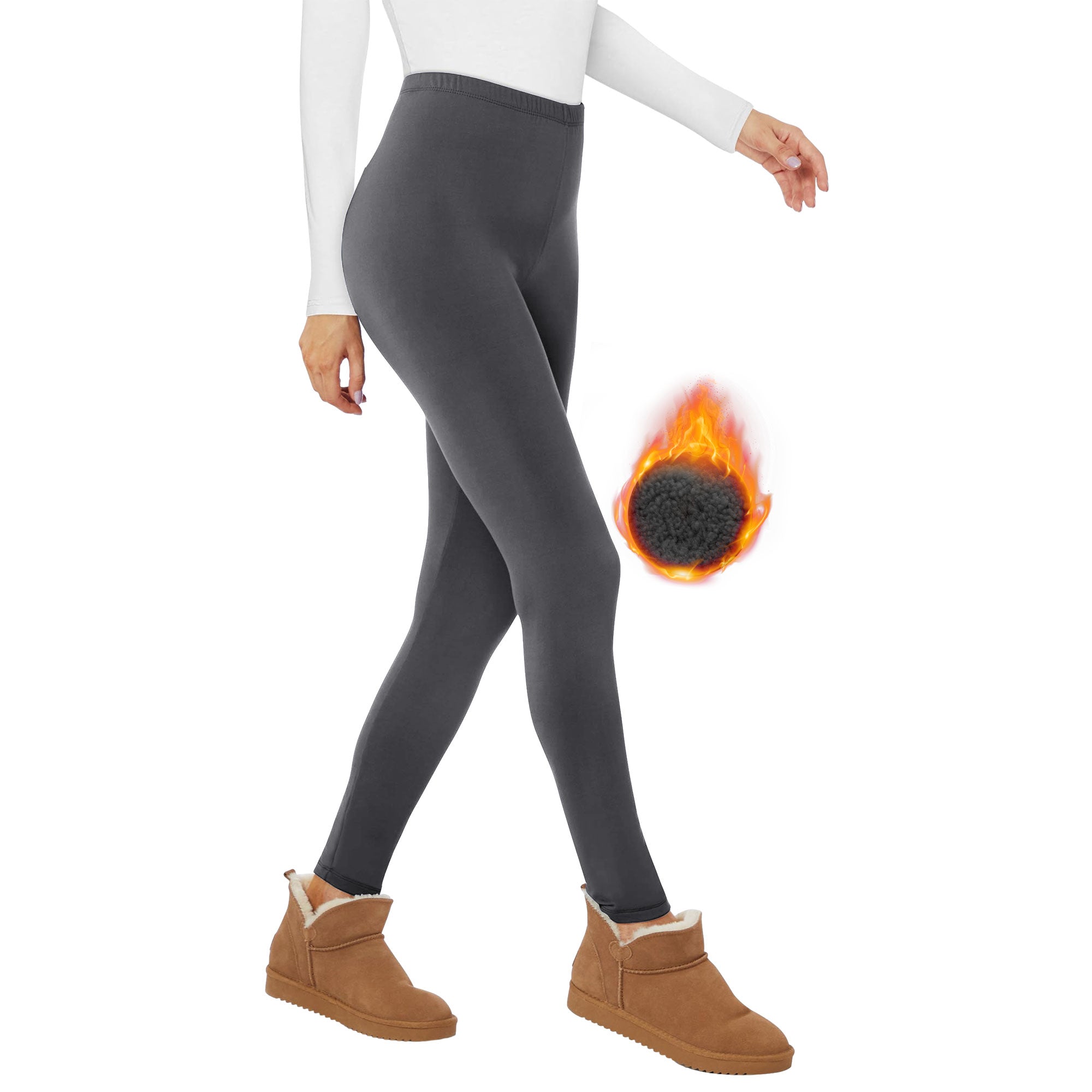 SHOWITTY Fleece Lined Leggings Women - Low Waisted Winter Yoga Pants Tummy Control Soft Thermal Warm for Hiking Workout